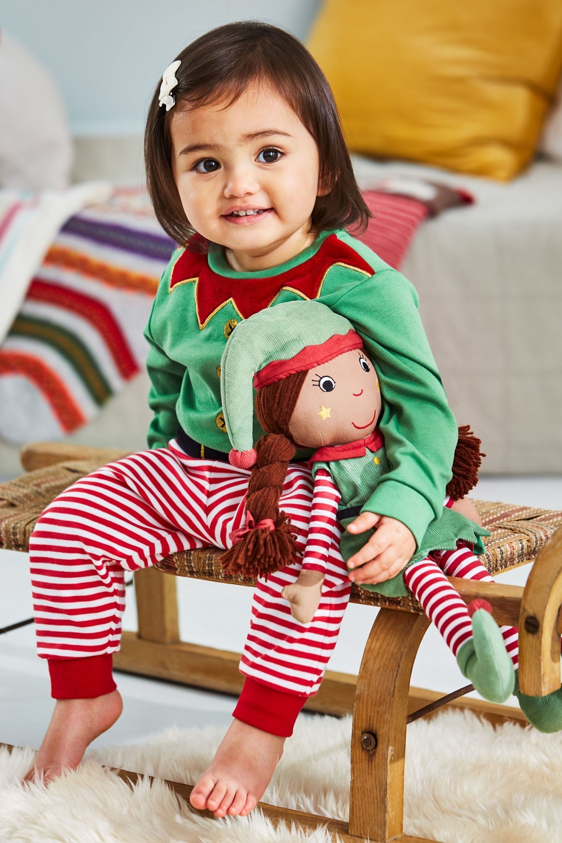 Buy JoJo Maman Bebe Red Christmas Elf Jersey Pyjamas from the Next UK online shop