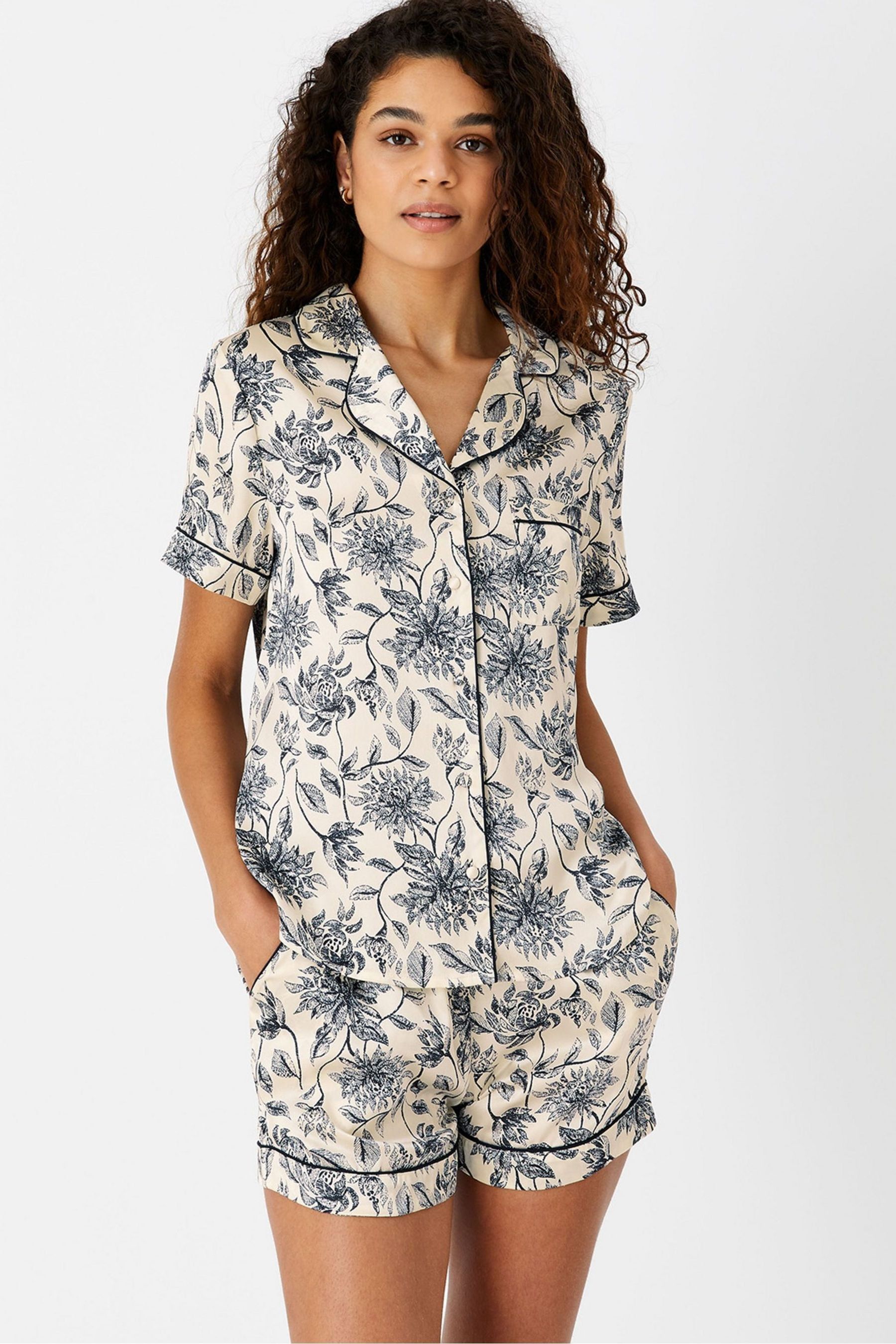 Satin floral print pyjama set 2025