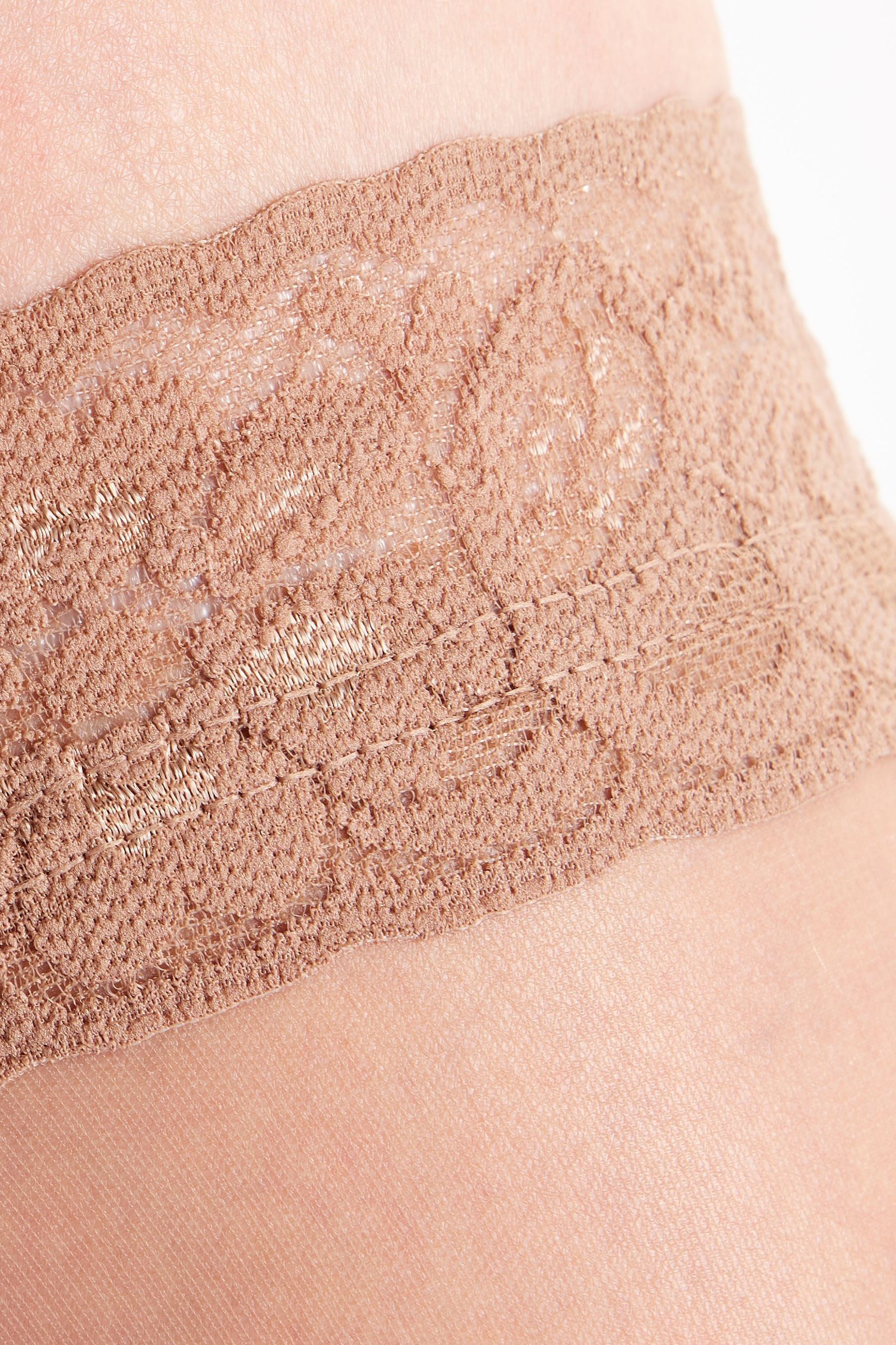Buy Pretty Polly Natural 10 Denier Nylons Lace Top Hold Ups Three Pair Pack from the Next UK online shop