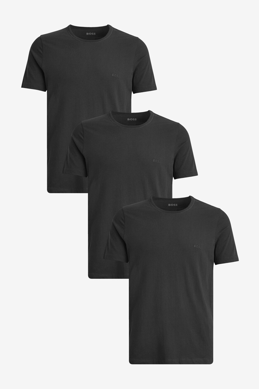 BOSS Black Cotton Logo T-Shirts 3 Pack - Image 1 of 6