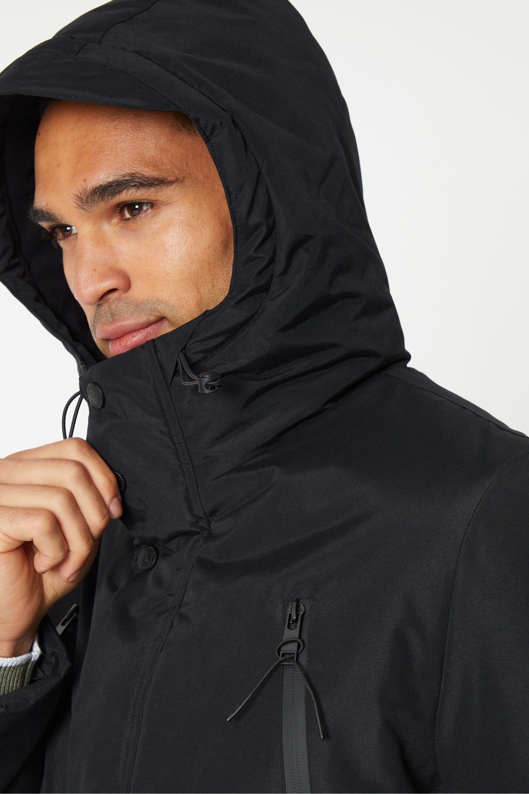 Buy Threadbare Black Showerproof Utility Hooded Jacket from the Next UK online shop