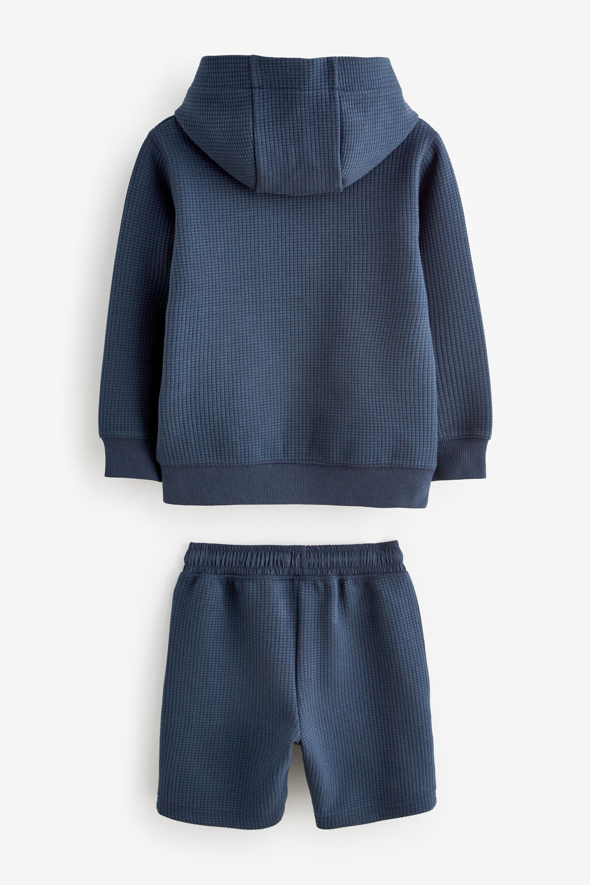 Navy Textured Utility Hoodie and Shorts Set (3-16yrs) - Image 5 of 6