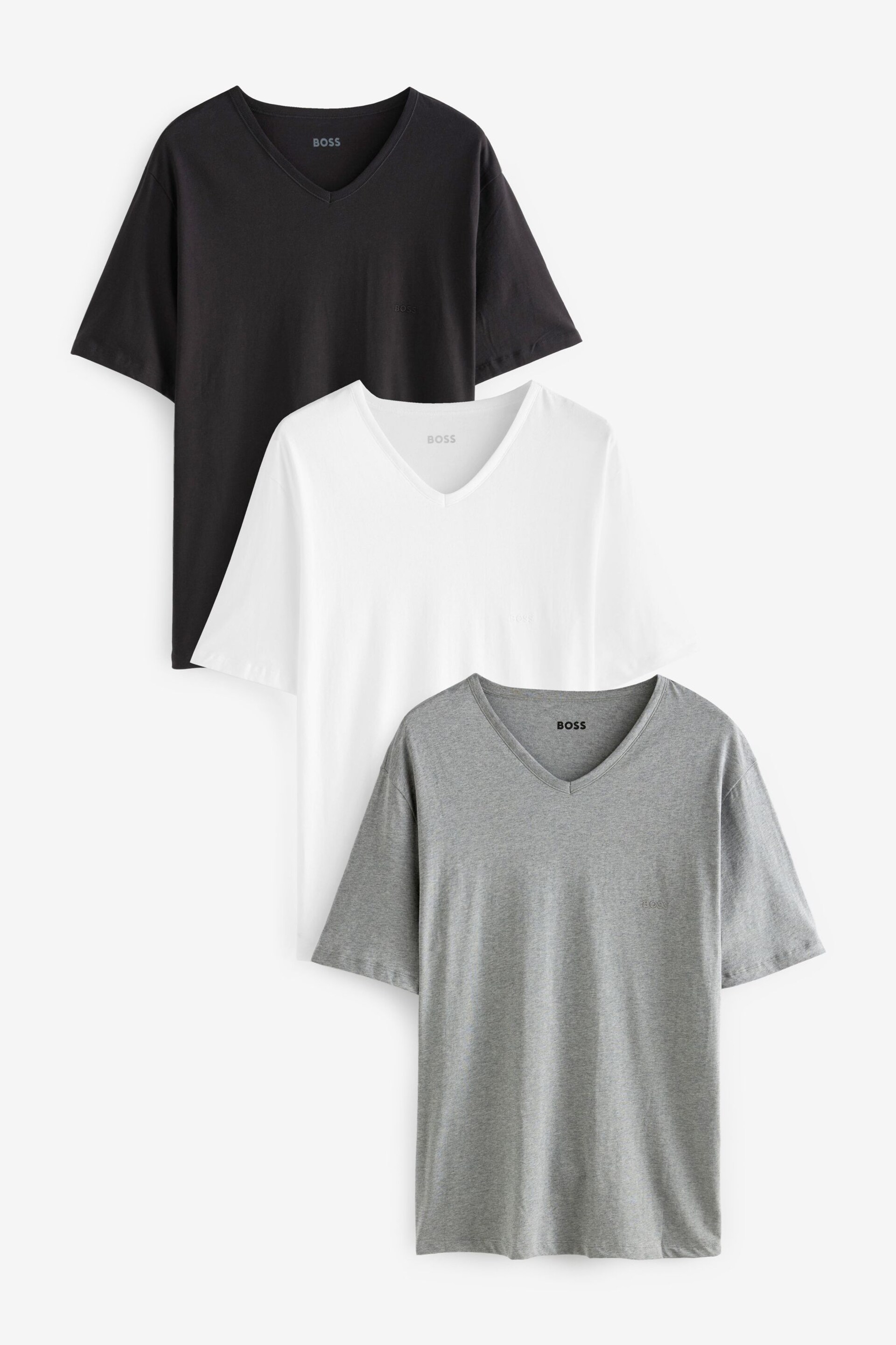 BOSS Black Classic V-Neck T-Shirts 3 Pack - Image 1 of 9