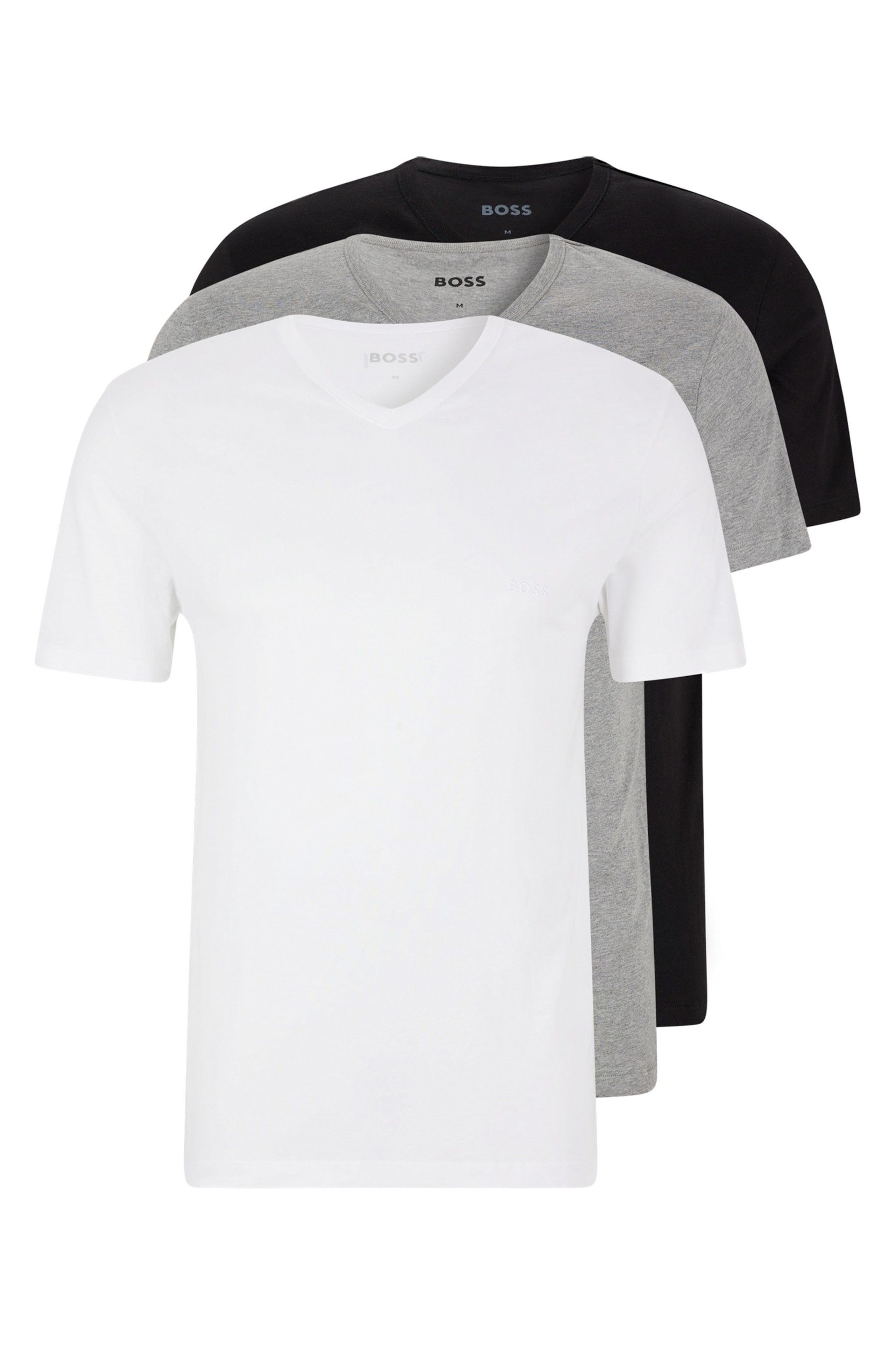 BOSS Black Classic V-Neck T-Shirts 3 Pack - Image 2 of 9