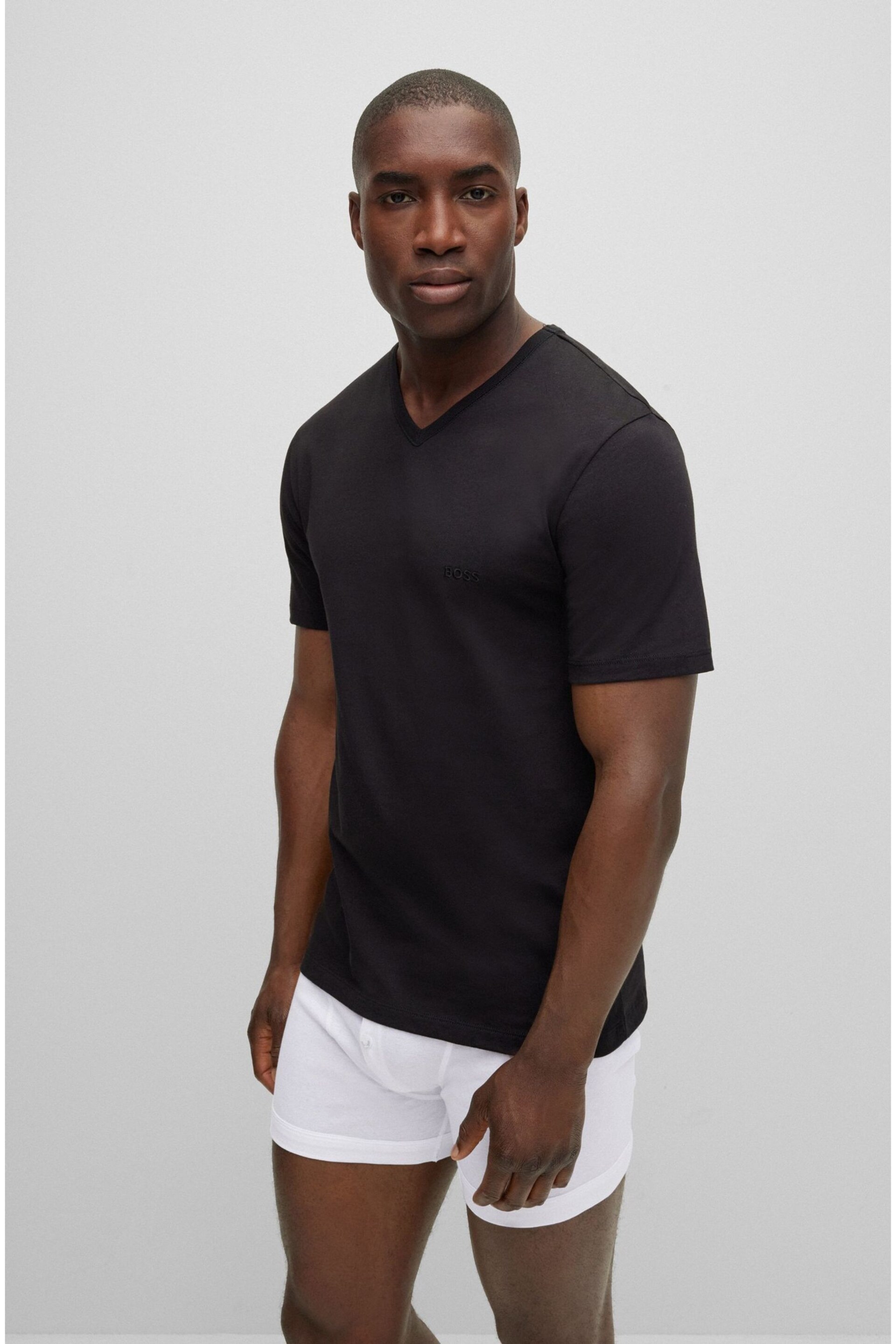 BOSS Black Classic V-Neck T-Shirts 3 Pack - Image 6 of 9
