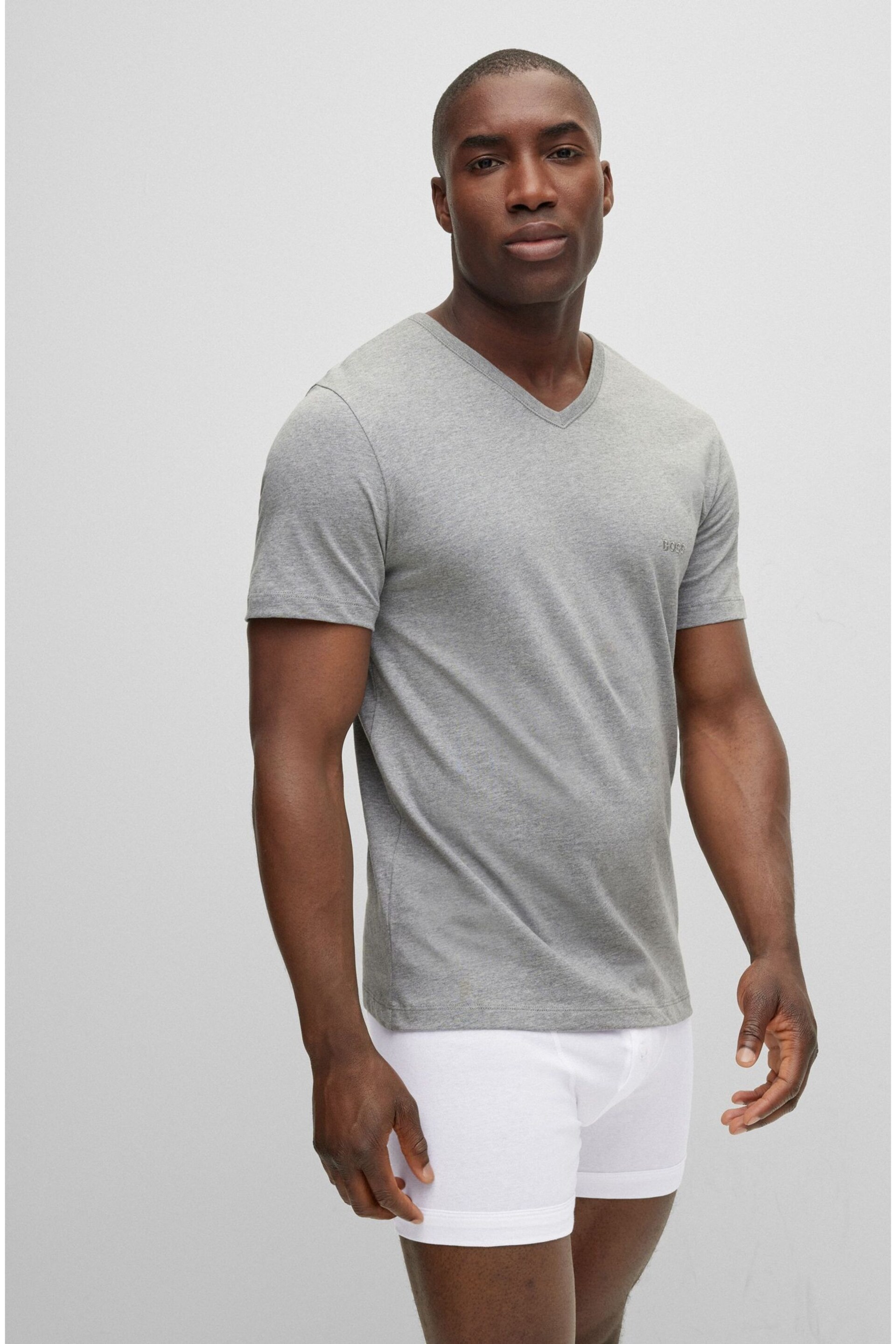 BOSS Black Classic V-Neck T-Shirts 3 Pack - Image 7 of 9