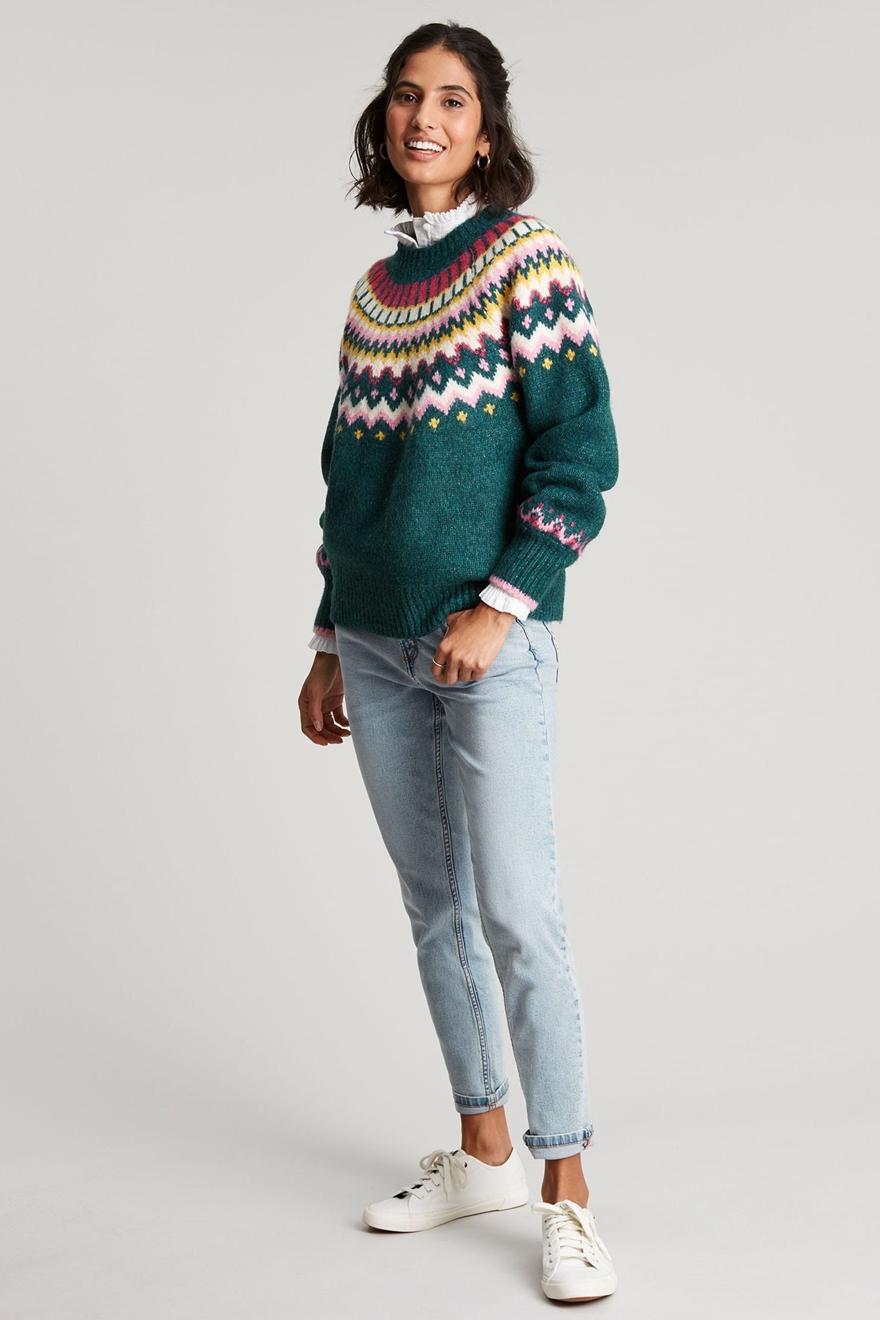 Buy Joules Green Allie Fair Isle Jumper from Next Luxembourg