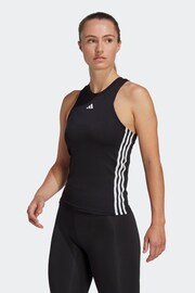 adidas Black Aeroready Train Essentials Regular 3-Stripes Tank Top - Image 3 of 7