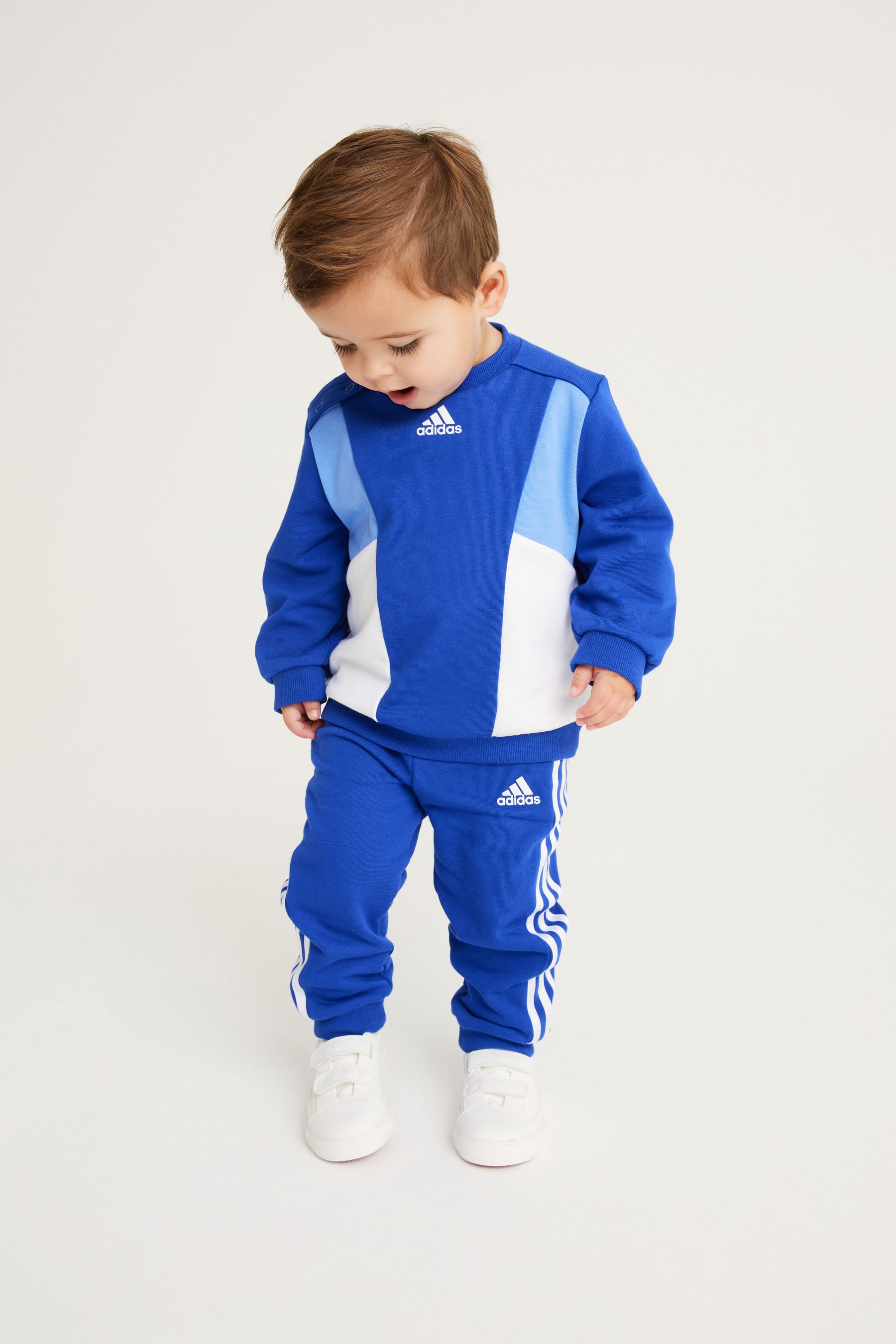 Buy adidas Blue Infant Colorblock French Terry Tracksuit from Next Luxembourg