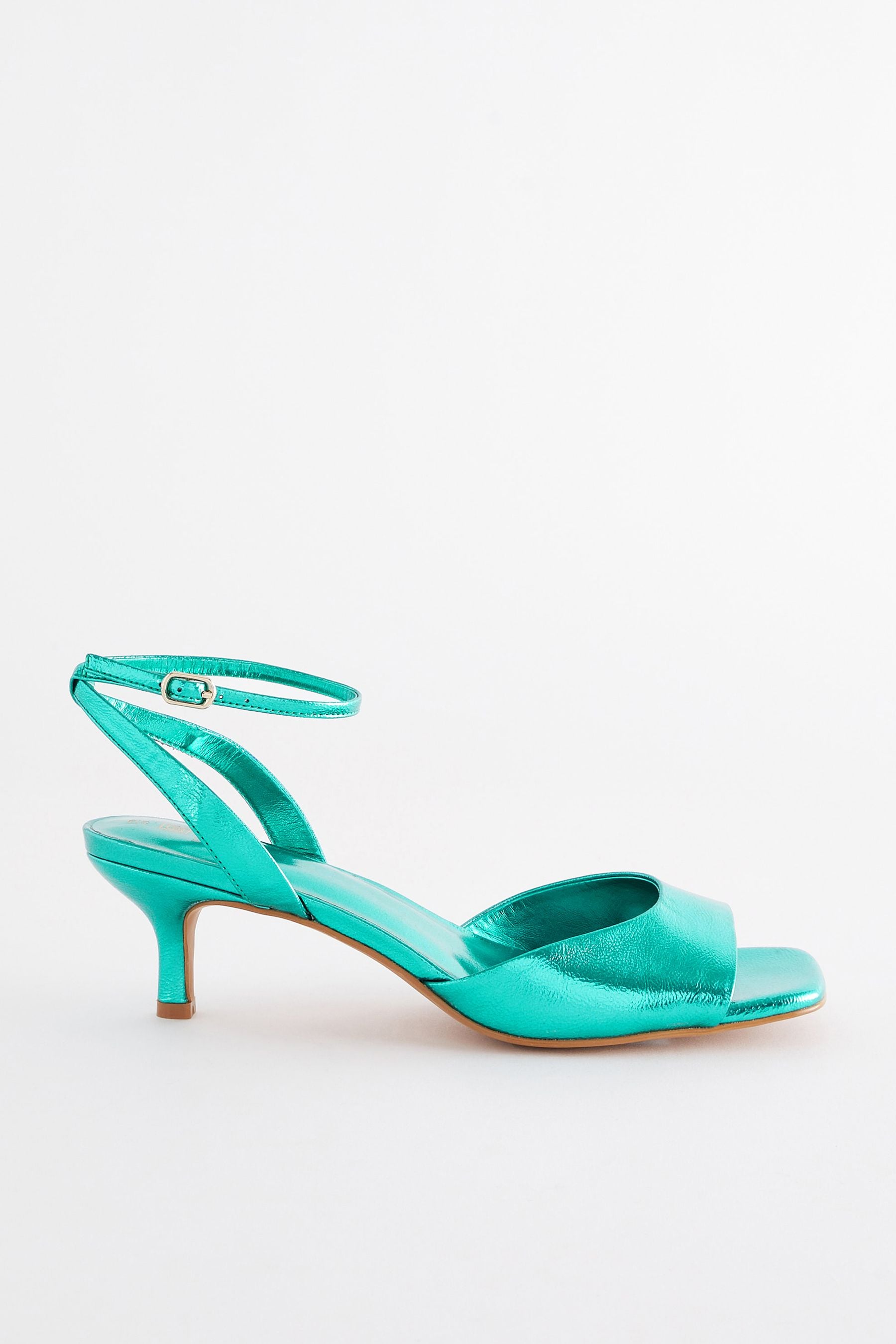 Buy Emerald Green Forever Comfort Metallic Kitten Heel Sandals from Next Luxembourg