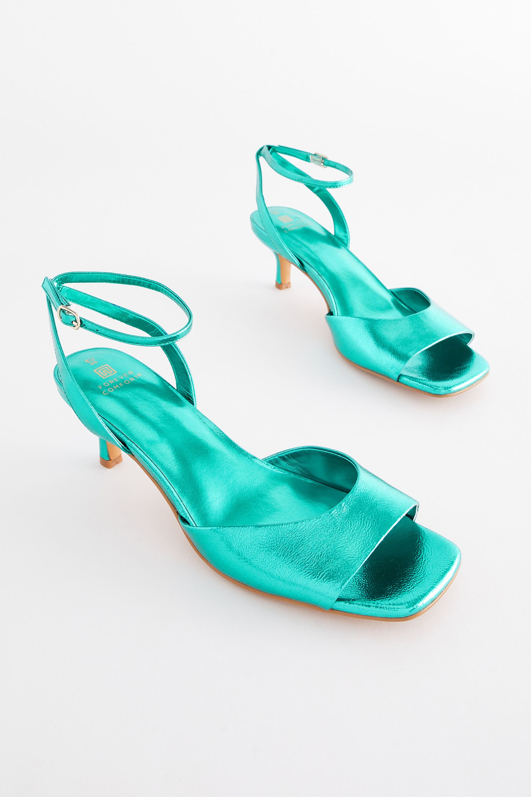 Emerald green kitten heels clearance