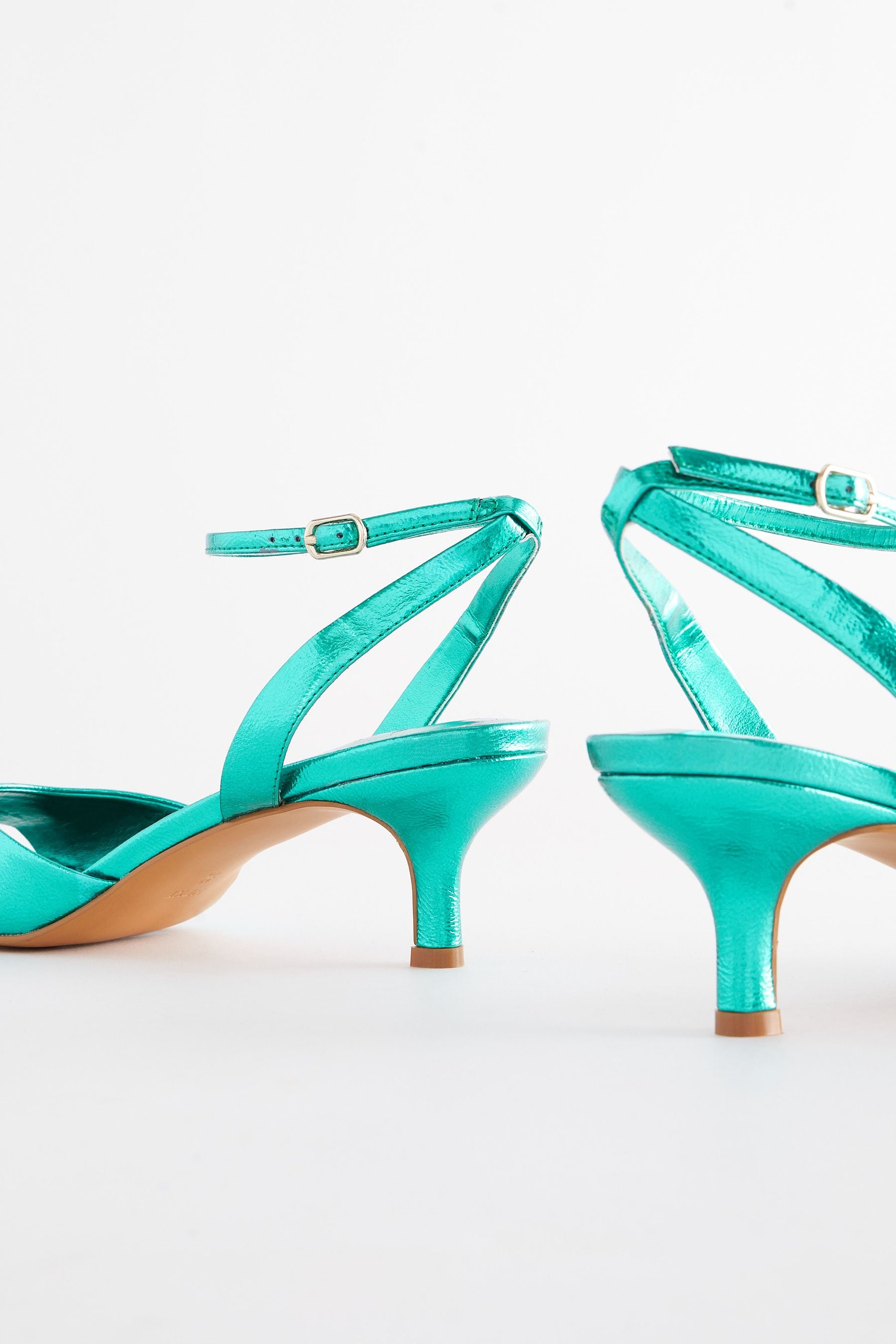 Buy Emerald Green Forever Comfort Metallic Kitten Heel Sandals from Next Luxembourg
