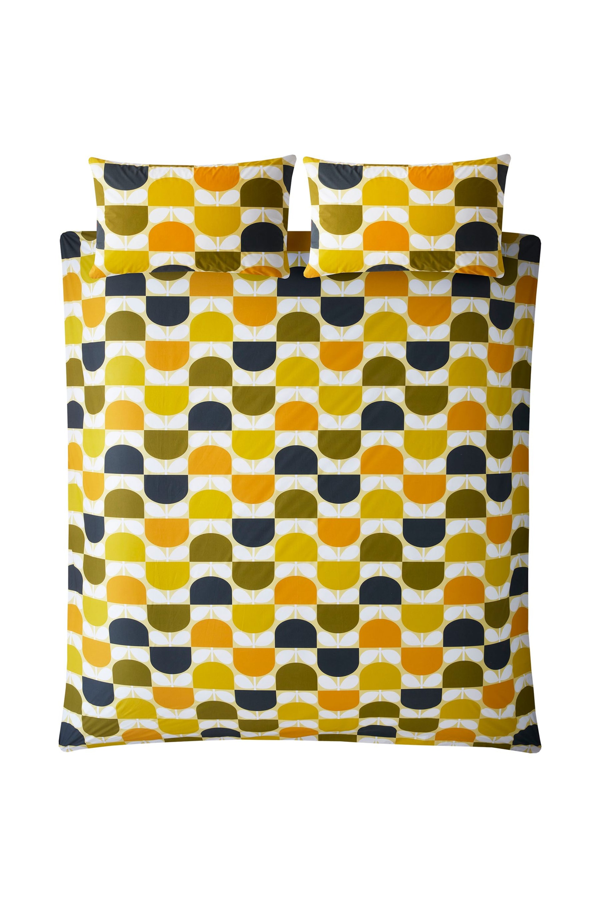 Orla Kiely Yellow Block Stem Duvet Cover And Pillowcase Set - Image 3 of 4