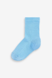 Blue/Navy Cotton Rich Fine Rib Socks 7 Pack - Image 5 of 8