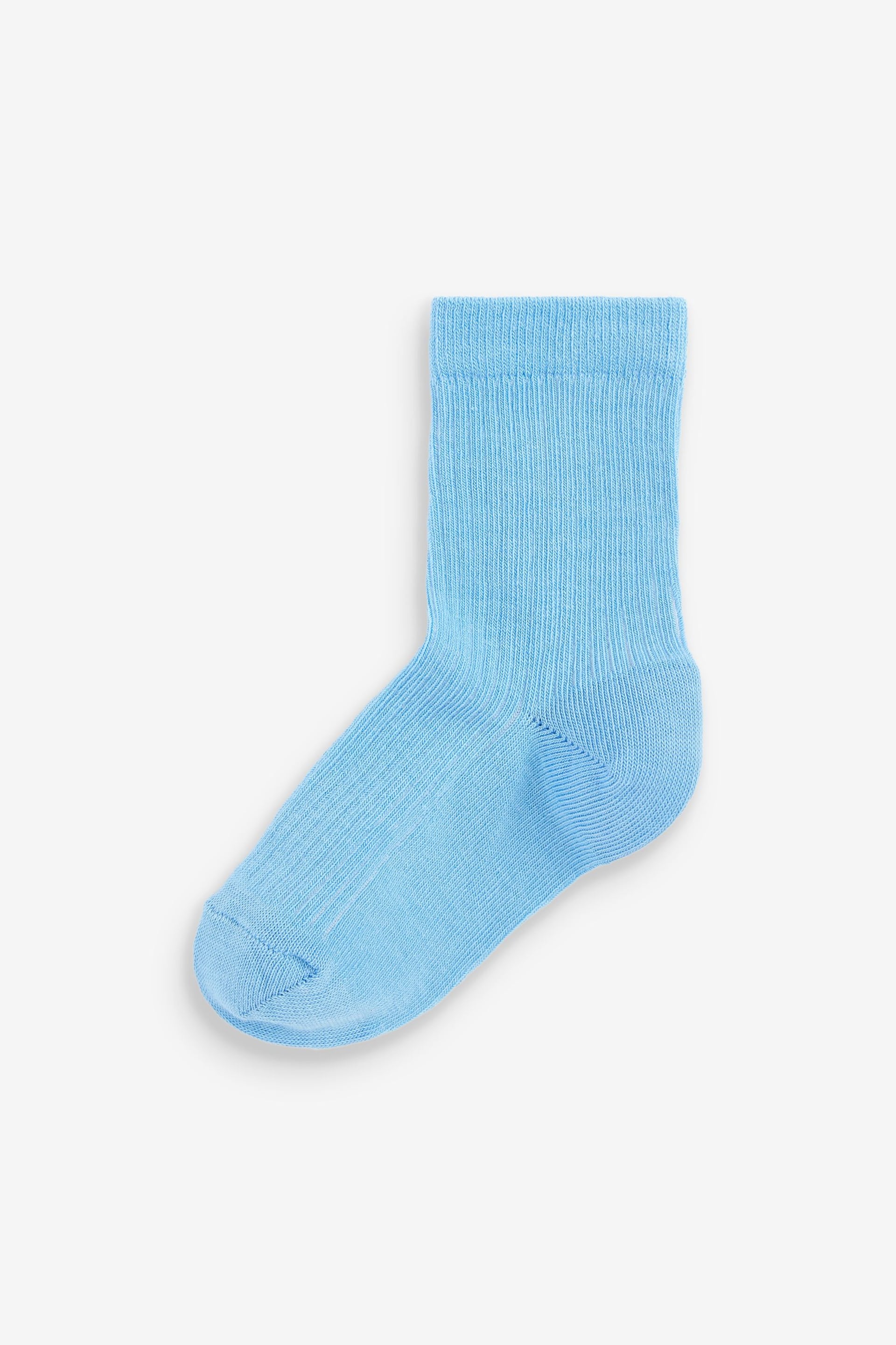 Blue/Navy Cotton Rich Fine Rib Socks 7 Pack - Image 5 of 8