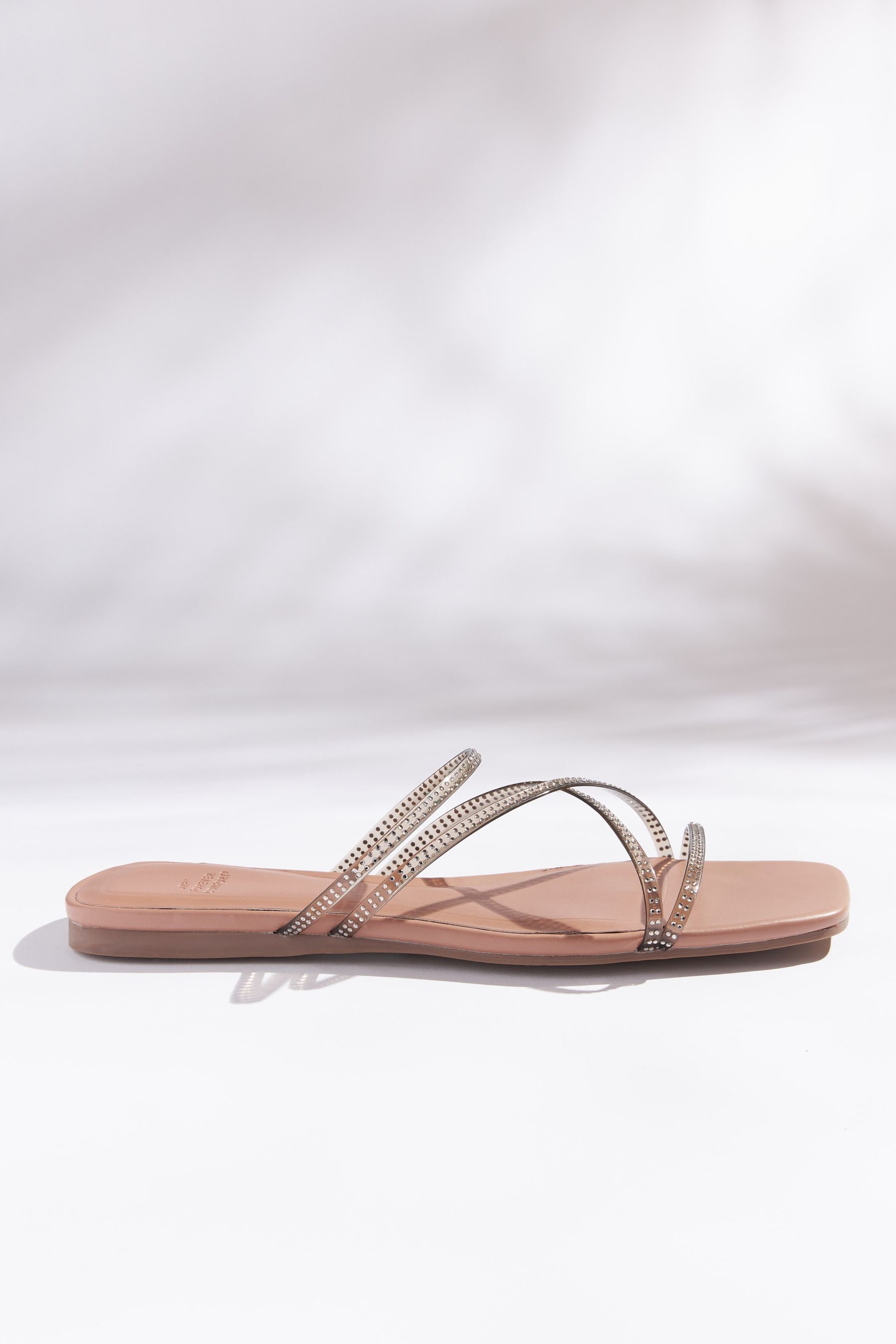 Buy Nude Clear Perspex Flat Mule Sandals with Jewel Detailing from Next Luxembourg