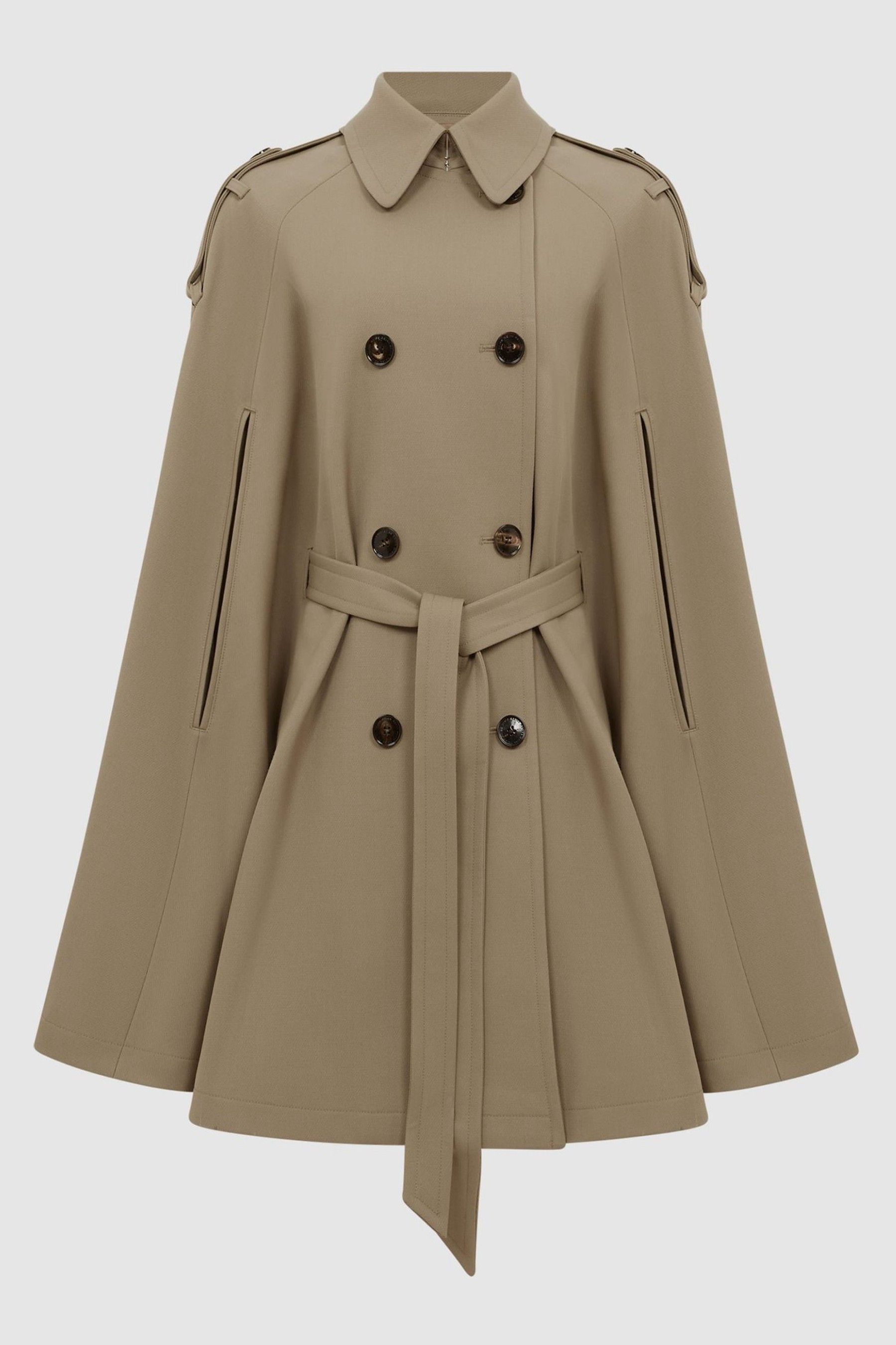 Buy Reiss Neutral Mathilde Trench Wool Blend Cape from Next Luxembourg