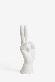 Cream Peace Hand Sculpture - Image 4 of 5