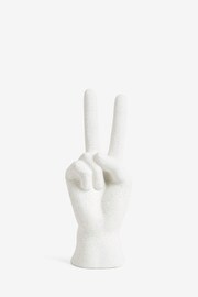 Cream Peace Hand Sculpture - Image 5 of 5