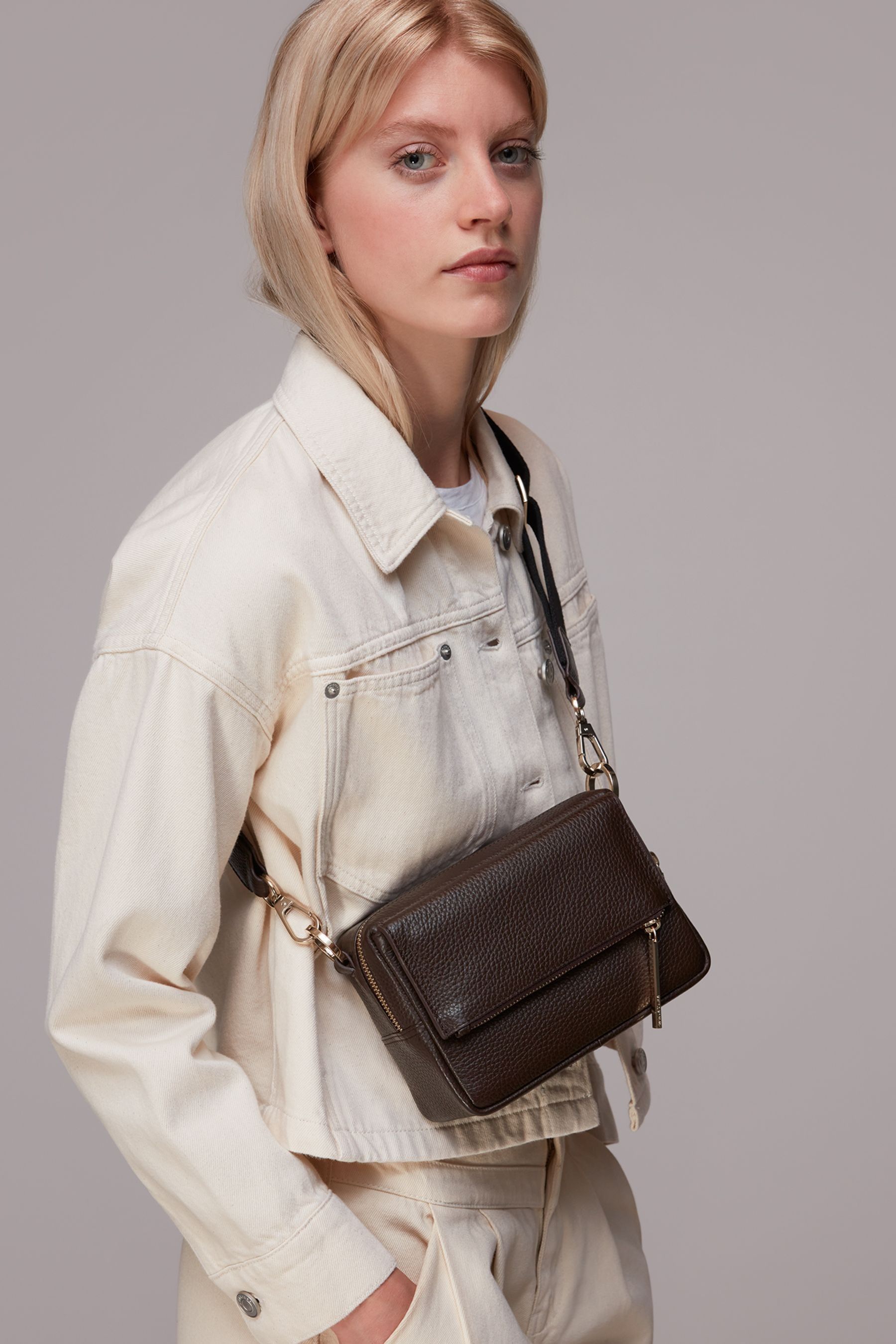 Whistles Brown Bibi Cross Body Bag