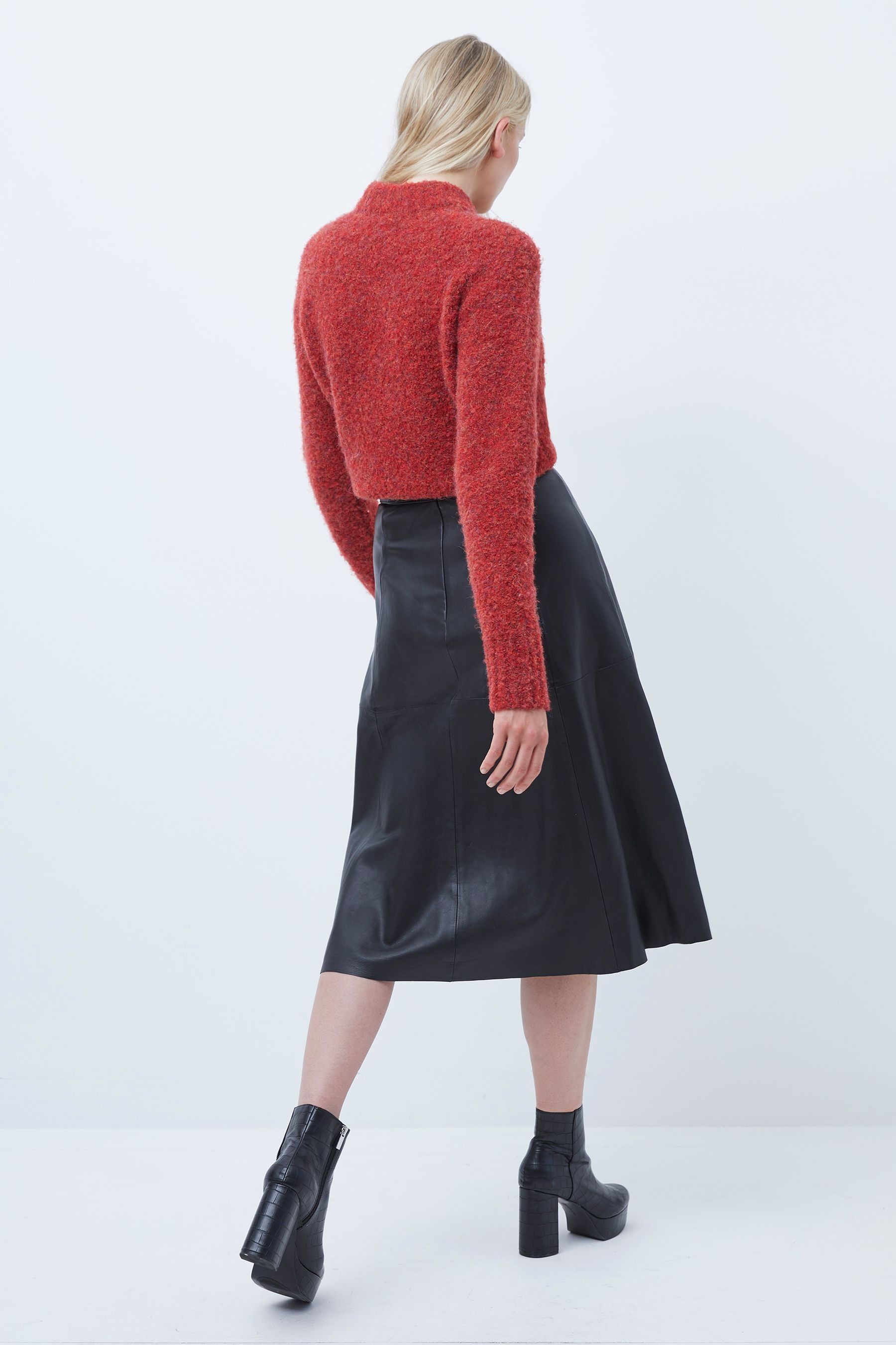 Buy French Connection Black Arlan Leather Midi Skirt from Next Luxembourg