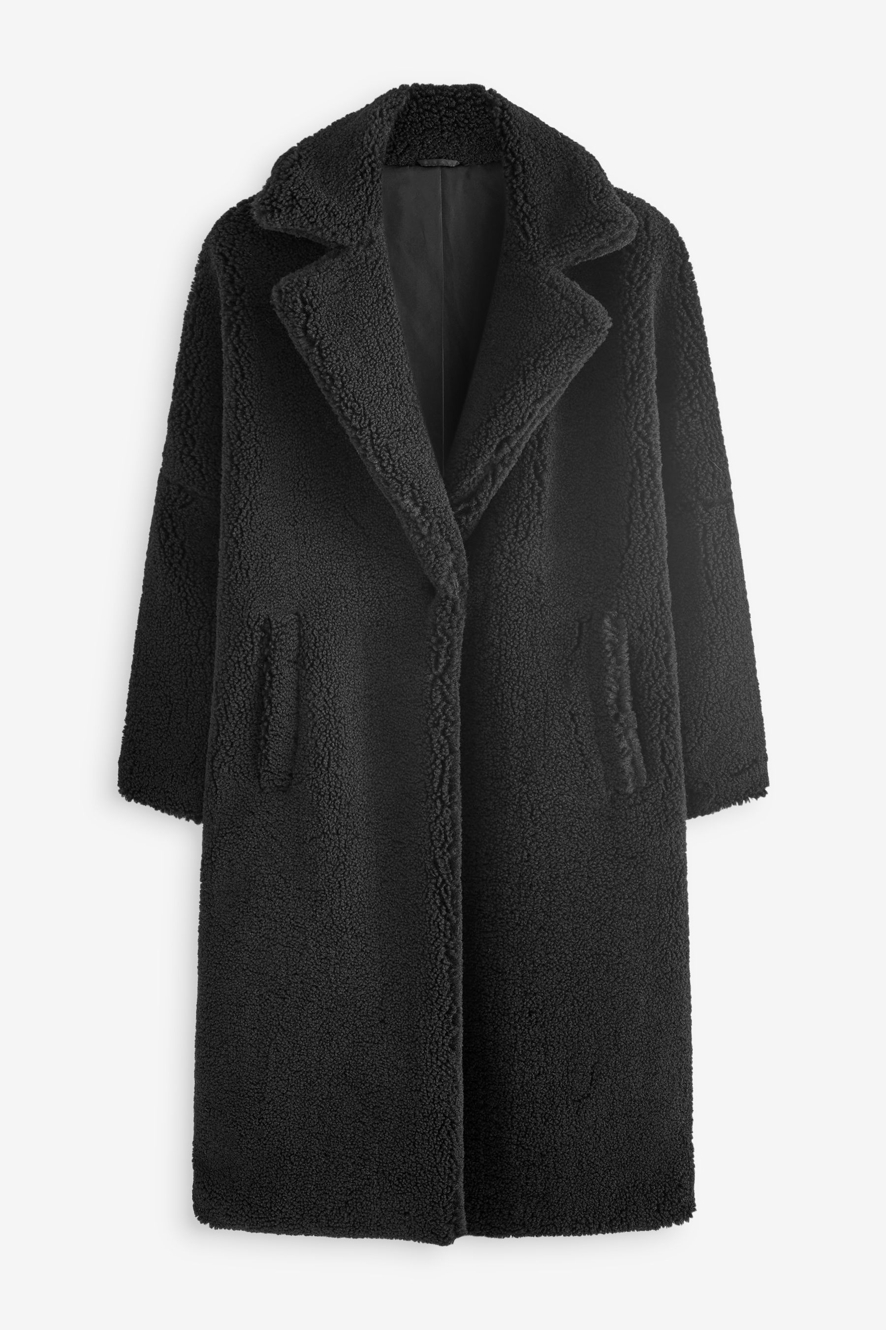 Buy Black Teddy Borg Long Coat from Next Luxembourg
