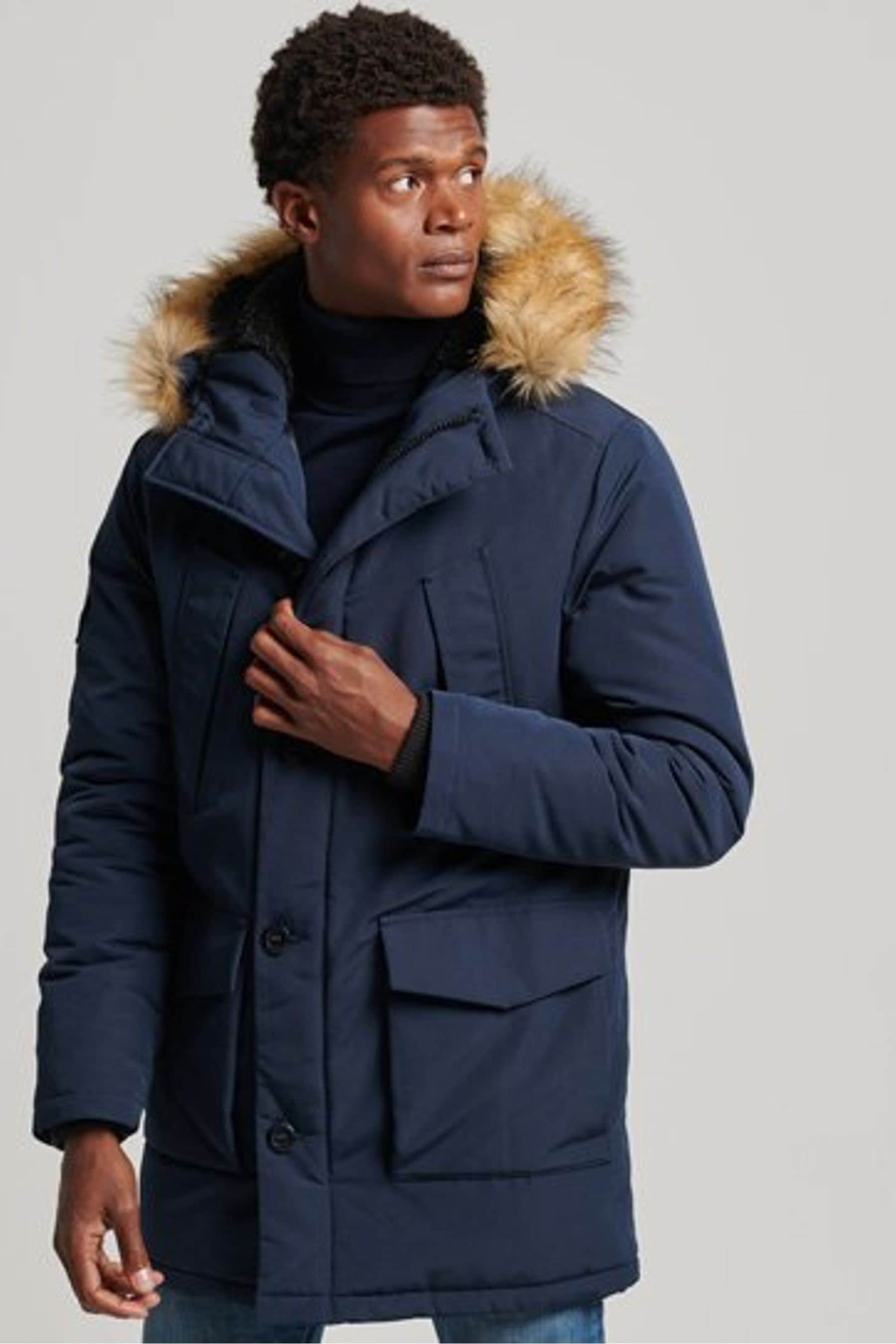 Buy Superdry Nordic Chrome Navy Vintage Everest Parka Coat from Next Luxembourg