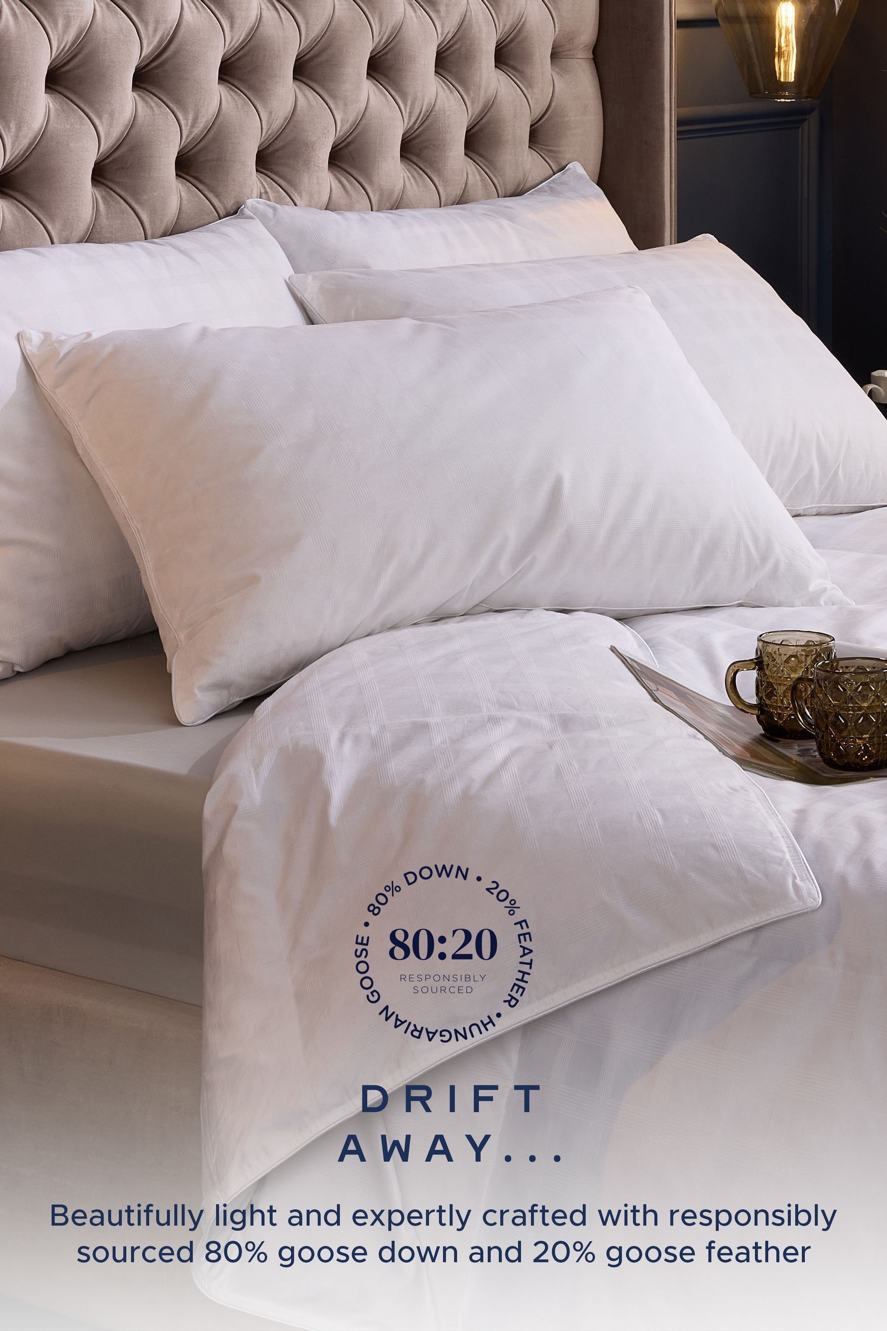 Buy Snuggledown Goose Feather Down 100 Cotton Pillow from the Next UK online shop