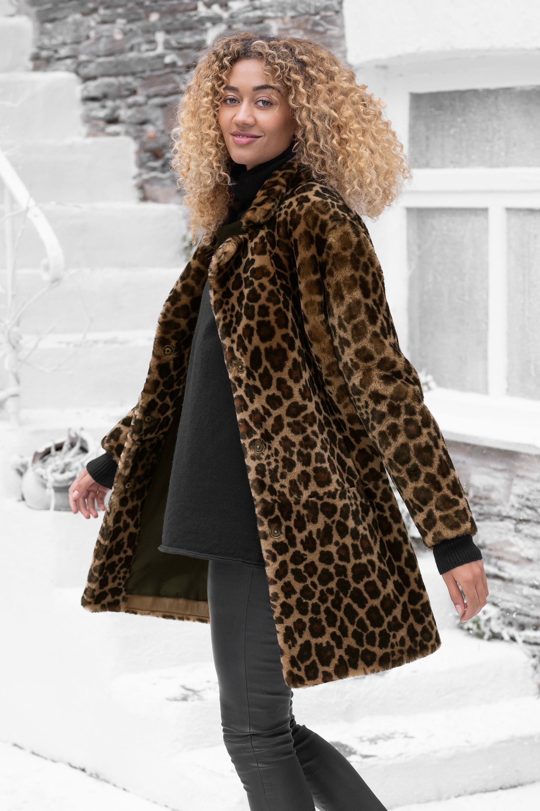 Buy Celtic Co. Animal Leopard Print Sheepskin Coat from the Next UK online shop