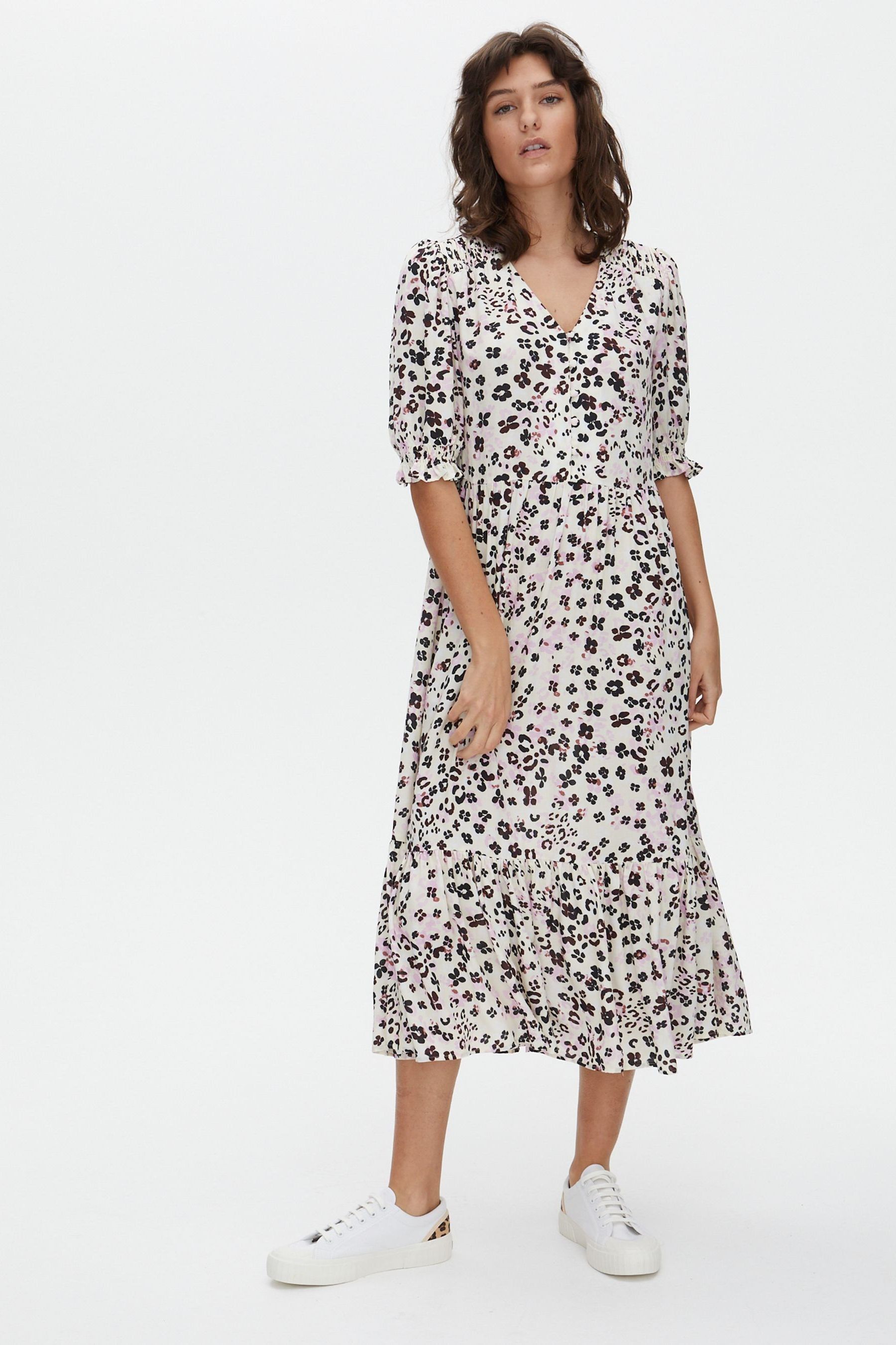 Buy Oliver Bonas White Animal Printed Midi Dress from Next Austria