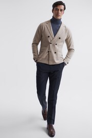 Reiss Chinchilla Marko Double Breasted Knitted Cashmere Blazer - Image 3 of 7