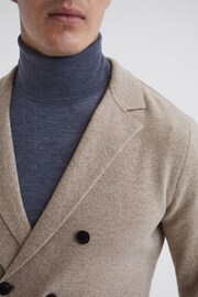 Reiss Chinchilla Marko Double Breasted Knitted Cashmere Blazer - Image 7 of 7