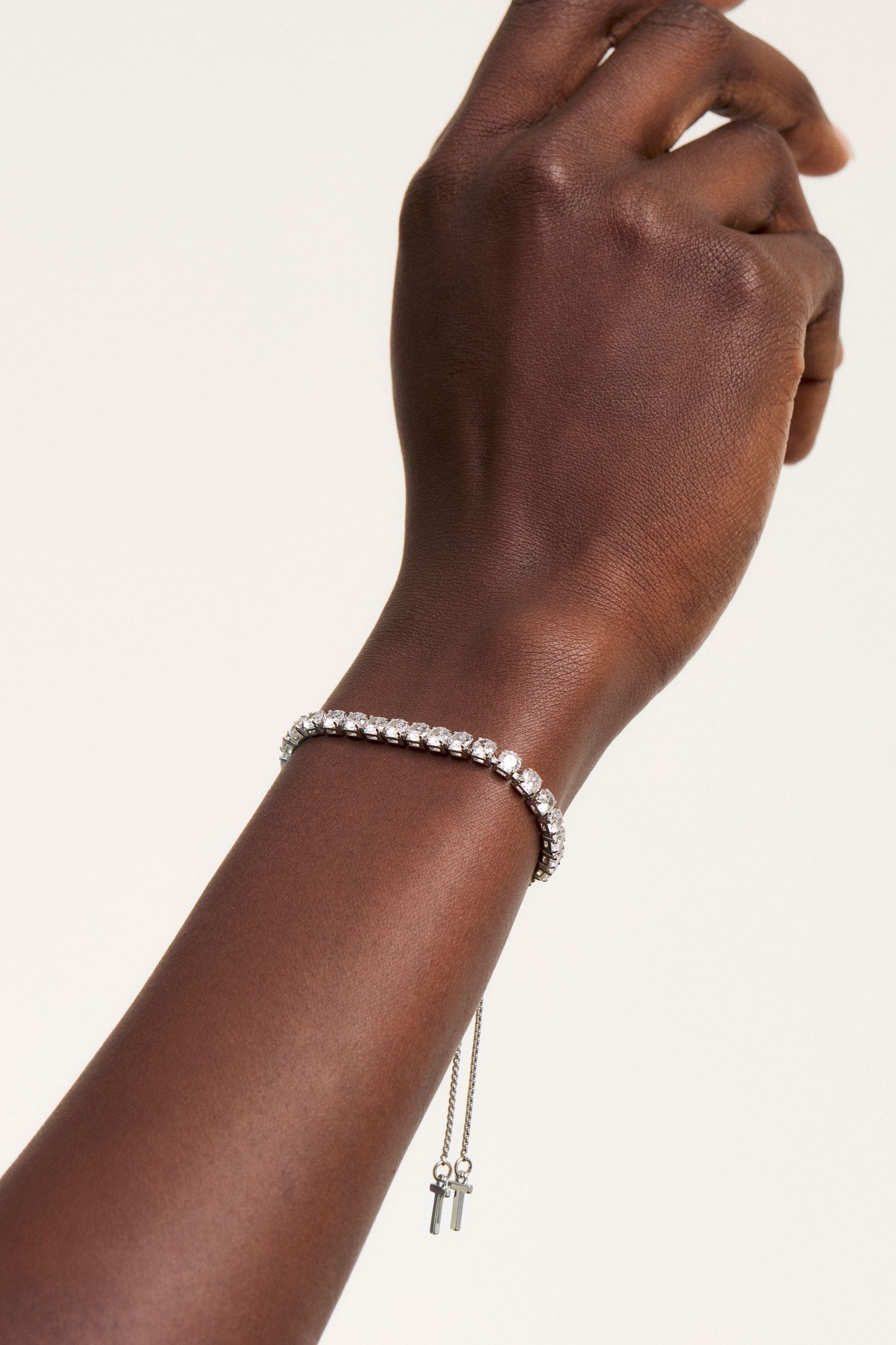 Buy Ted Baker Silver Tone MELRAH Crystal Adjustable Tennis Bracelet For Women from Next Austria