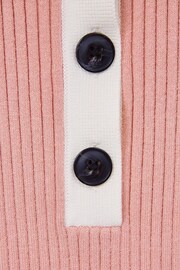 Reiss Pink Maia Senior Colourblock Knitted Top - Image 6 of 6