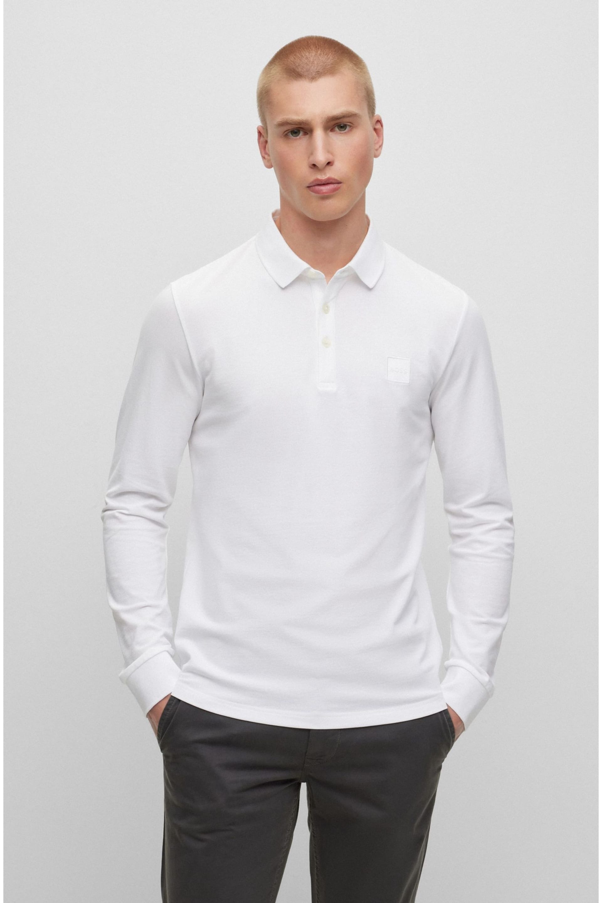 BOSS White Chrome Passerby Polo Shirt - Image 1 of 5