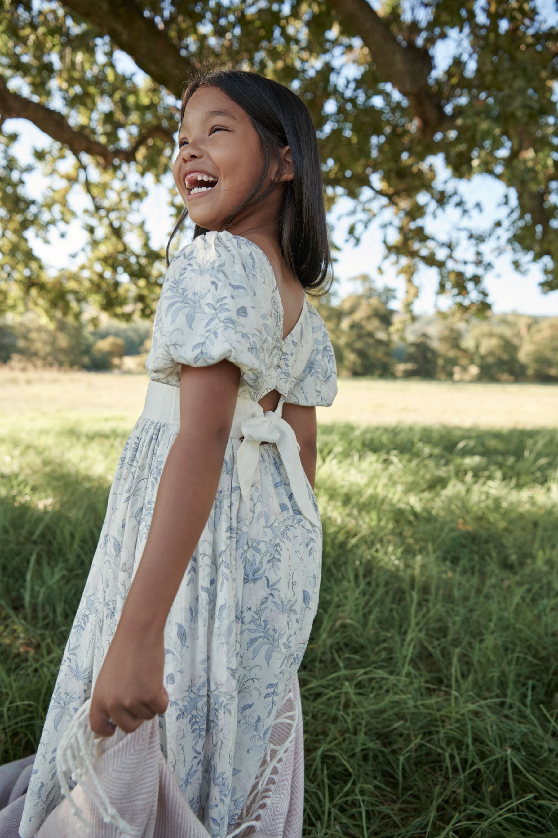 Buy Laura Ashley Cream Viscose Linen Mix Midi Party Dress from Next Belgium