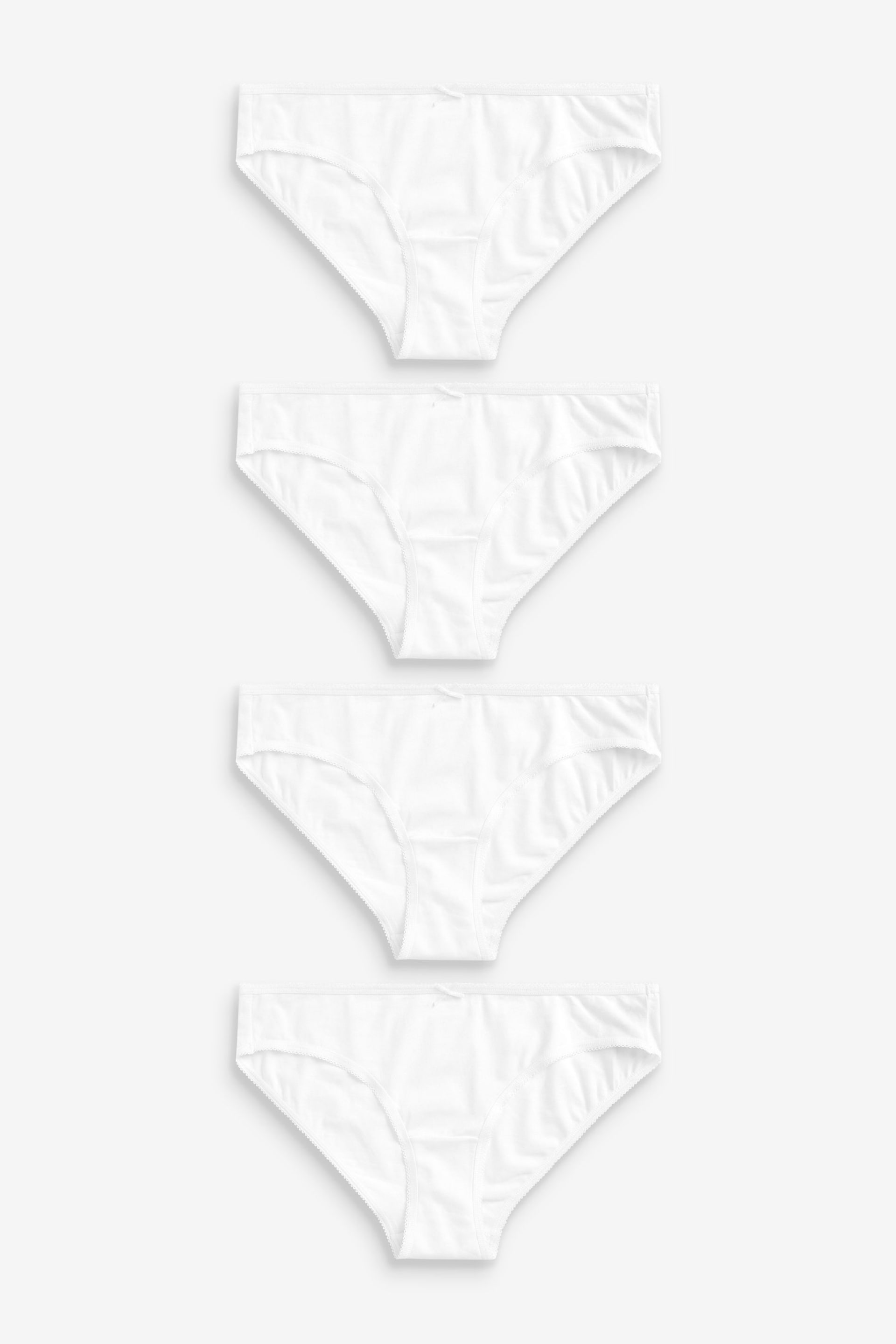 White Bikini Cotton Rich Knickers 4 Pack - Image 1 of 4