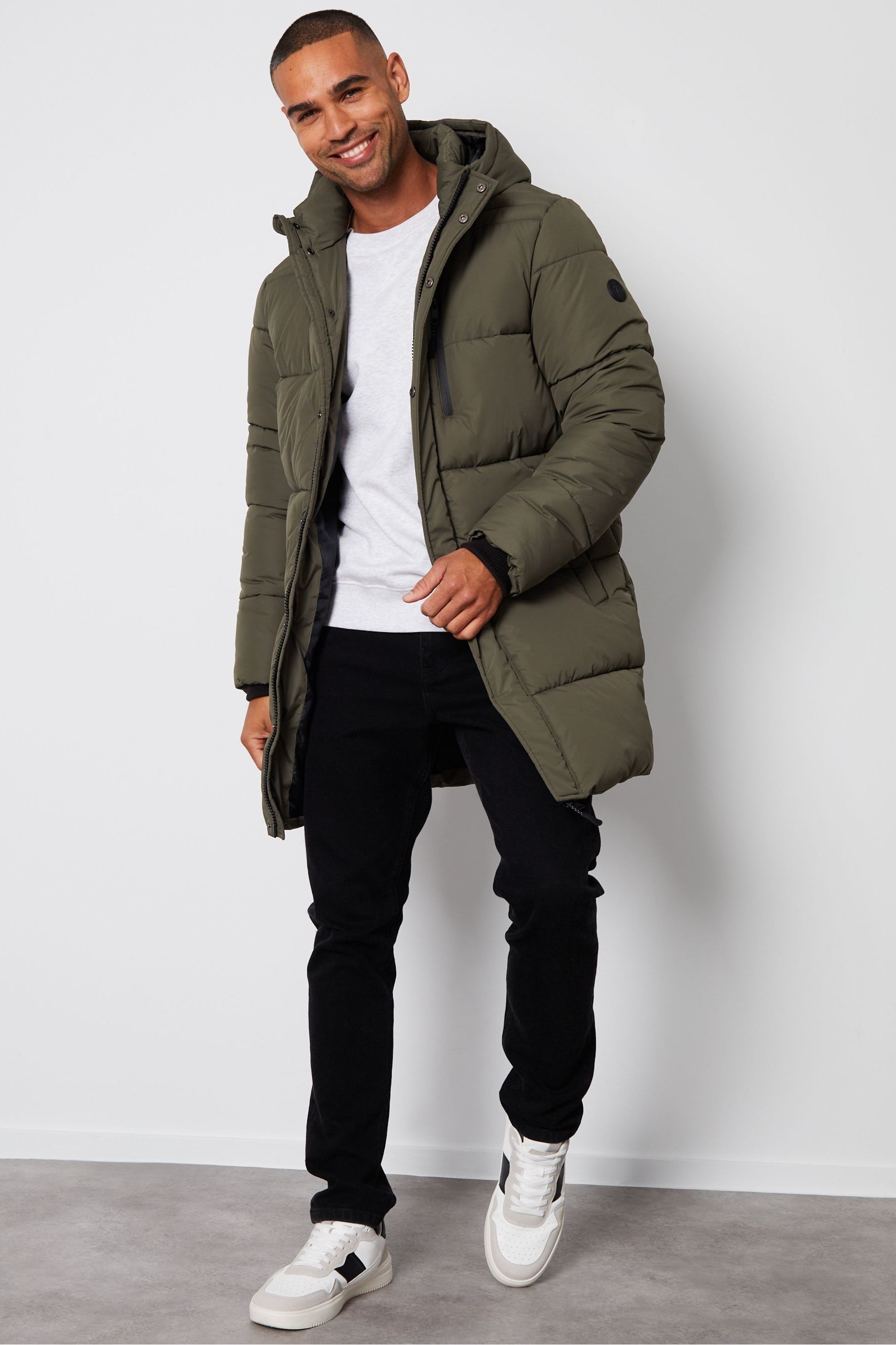 Khaki long puffer coat new arrivals