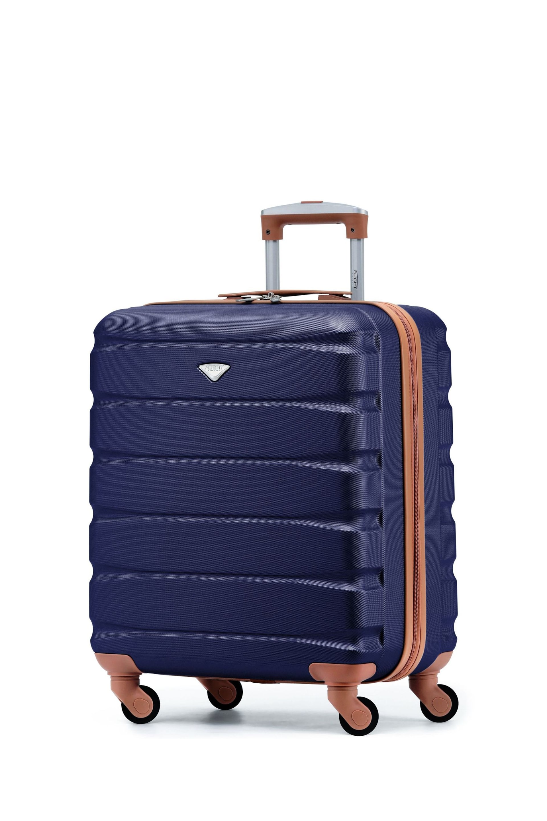Flight Knight 56x45x25cm EasyJet Overhead 4 Wheel ABS Hard Case Cabin Carry On Hand Black Luggage - Image 1 of 7