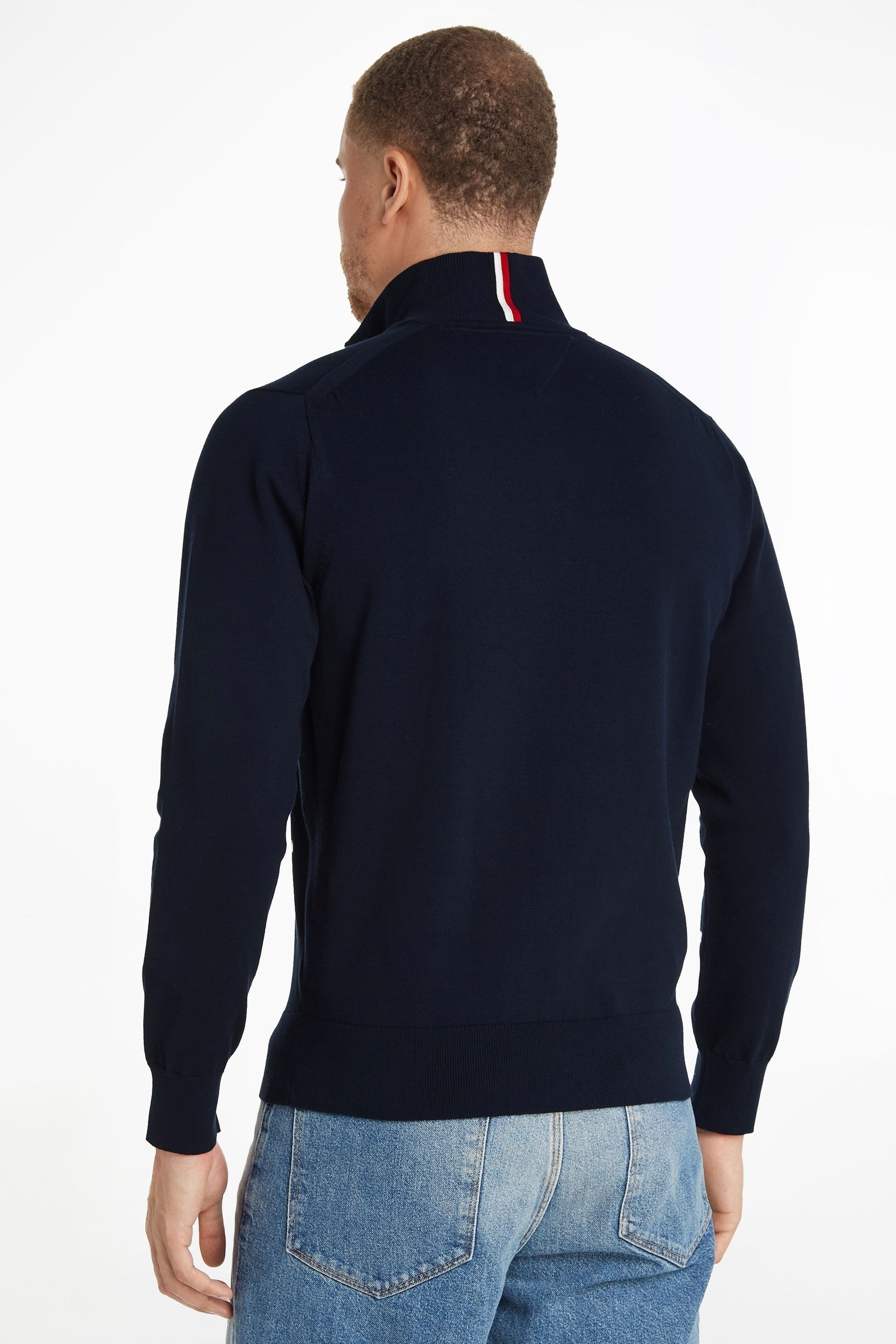 Buy Tommy Hilfiger Blue 1985 Quarter Zip Mock Sweater from Next Luxembourg