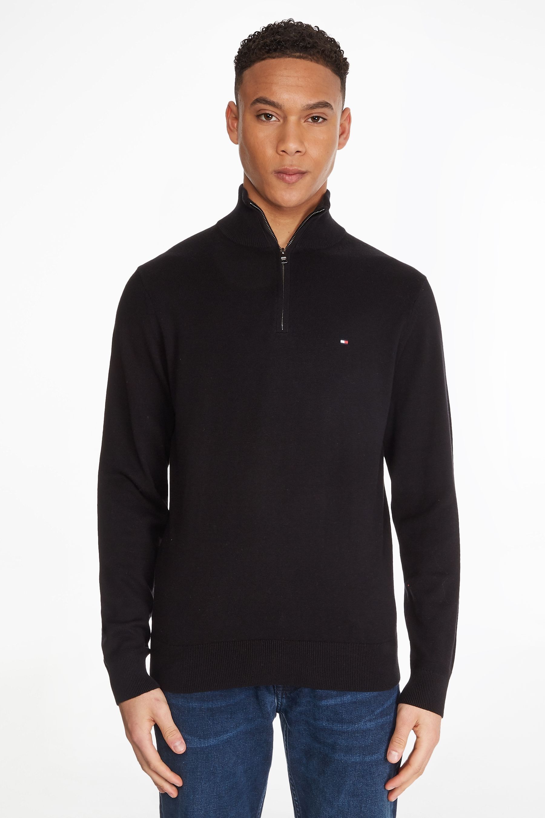 Tommy hilfiger jumper half zip on sale