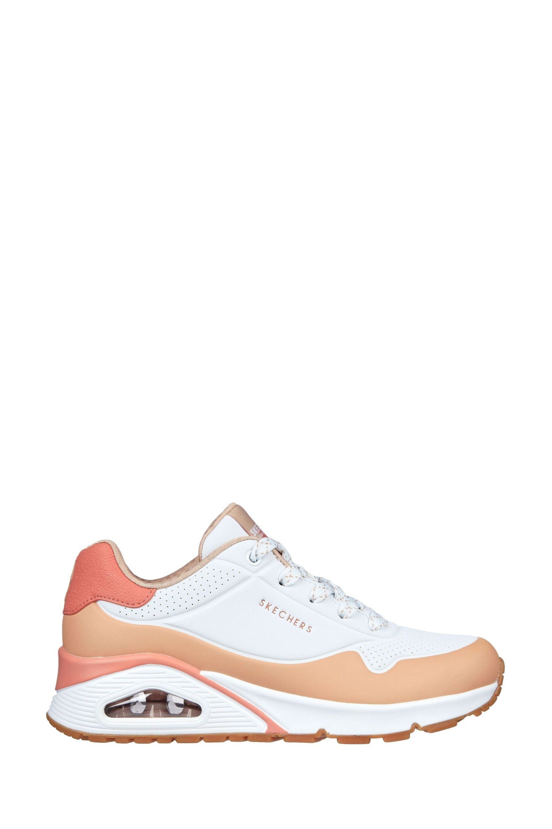 Skechers White Uno Pop Colour Fun Womens Trainers - Image 1 of 5