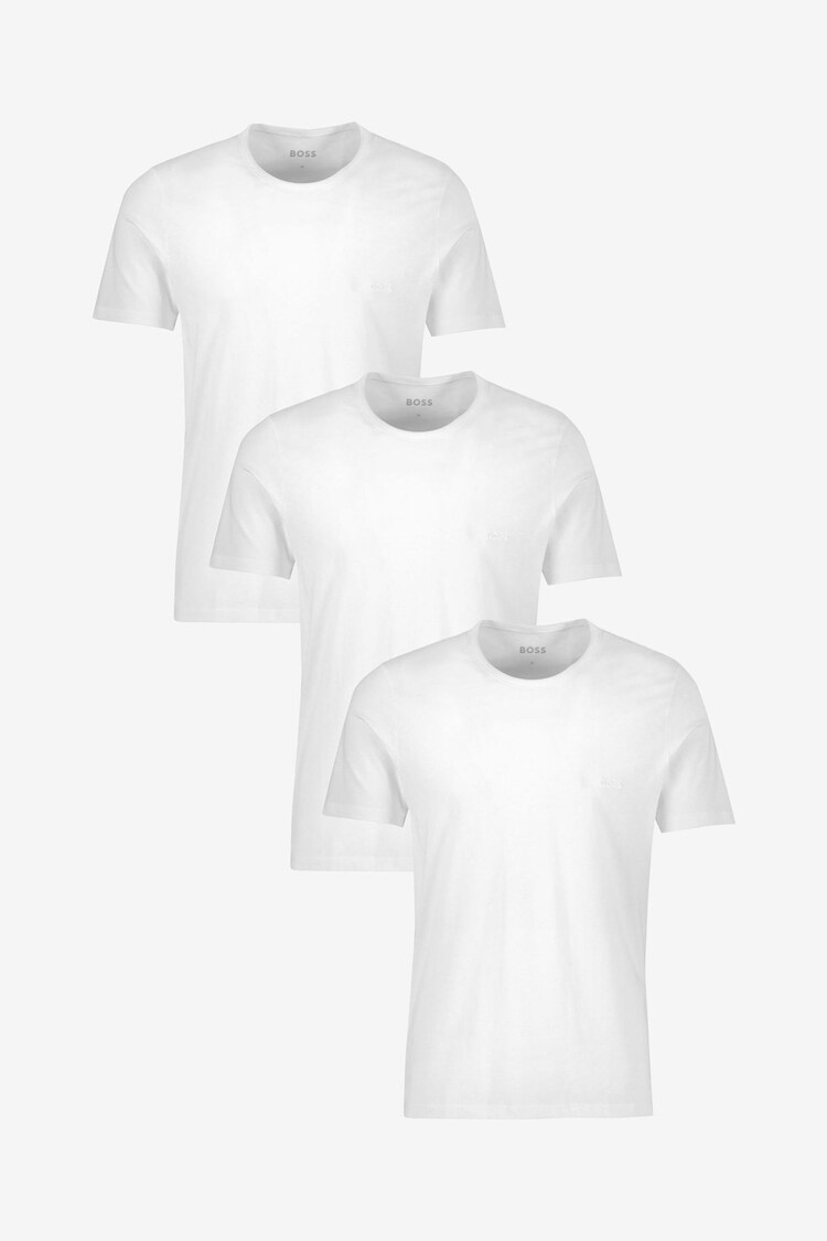 BOSS White Cotton Logo T-Shirts 3 Pack - Image 1 of 5