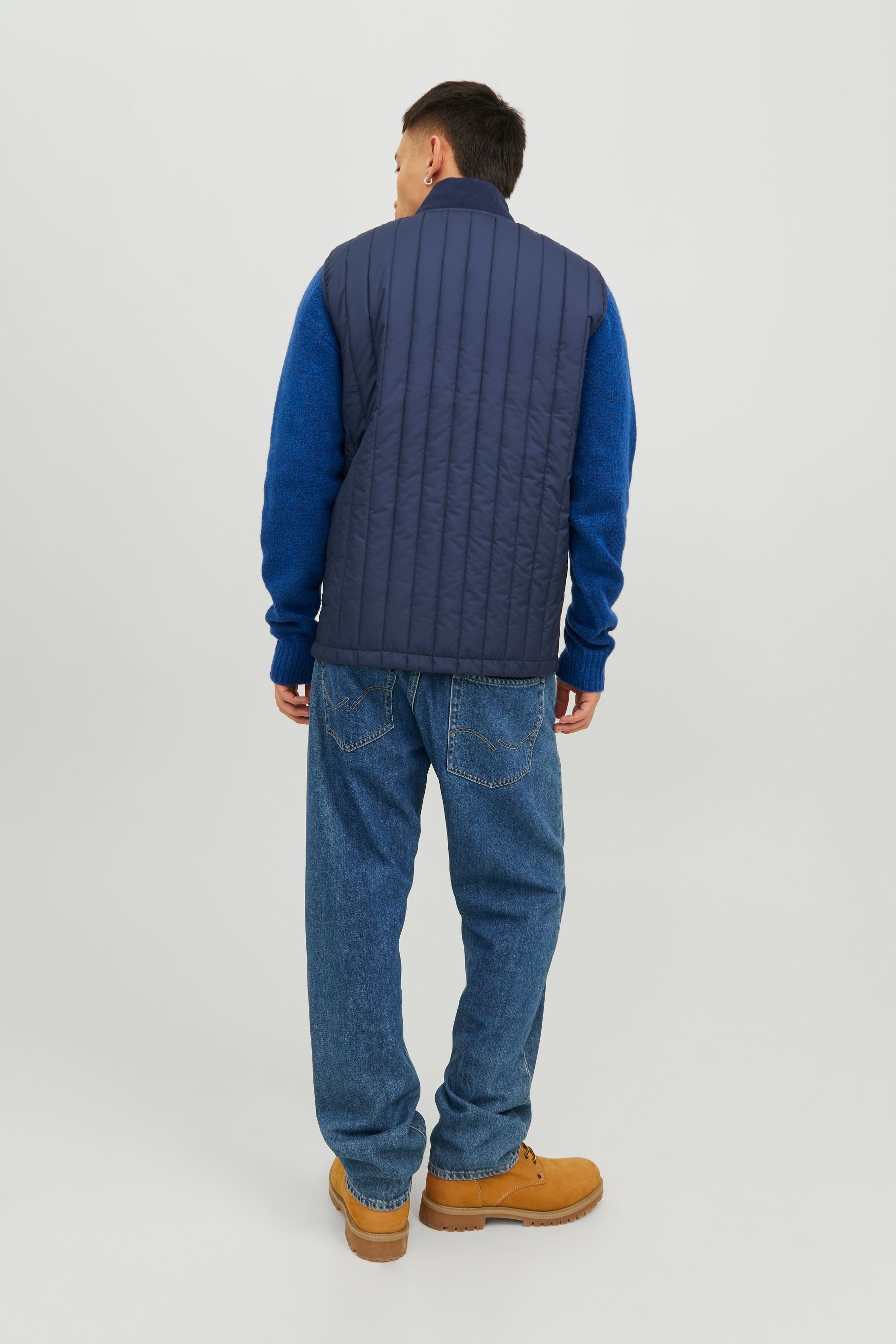 JACK & JONES Blue Lightweight Quilted Padded Gilet - Image 2 of 7