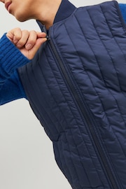 JACK & JONES Blue Lightweight Quilted Padded Gilet - Image 5 of 7