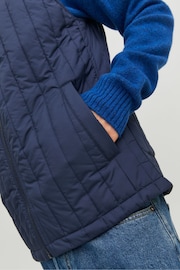 JACK & JONES Blue Lightweight Quilted Padded Gilet - Image 6 of 7