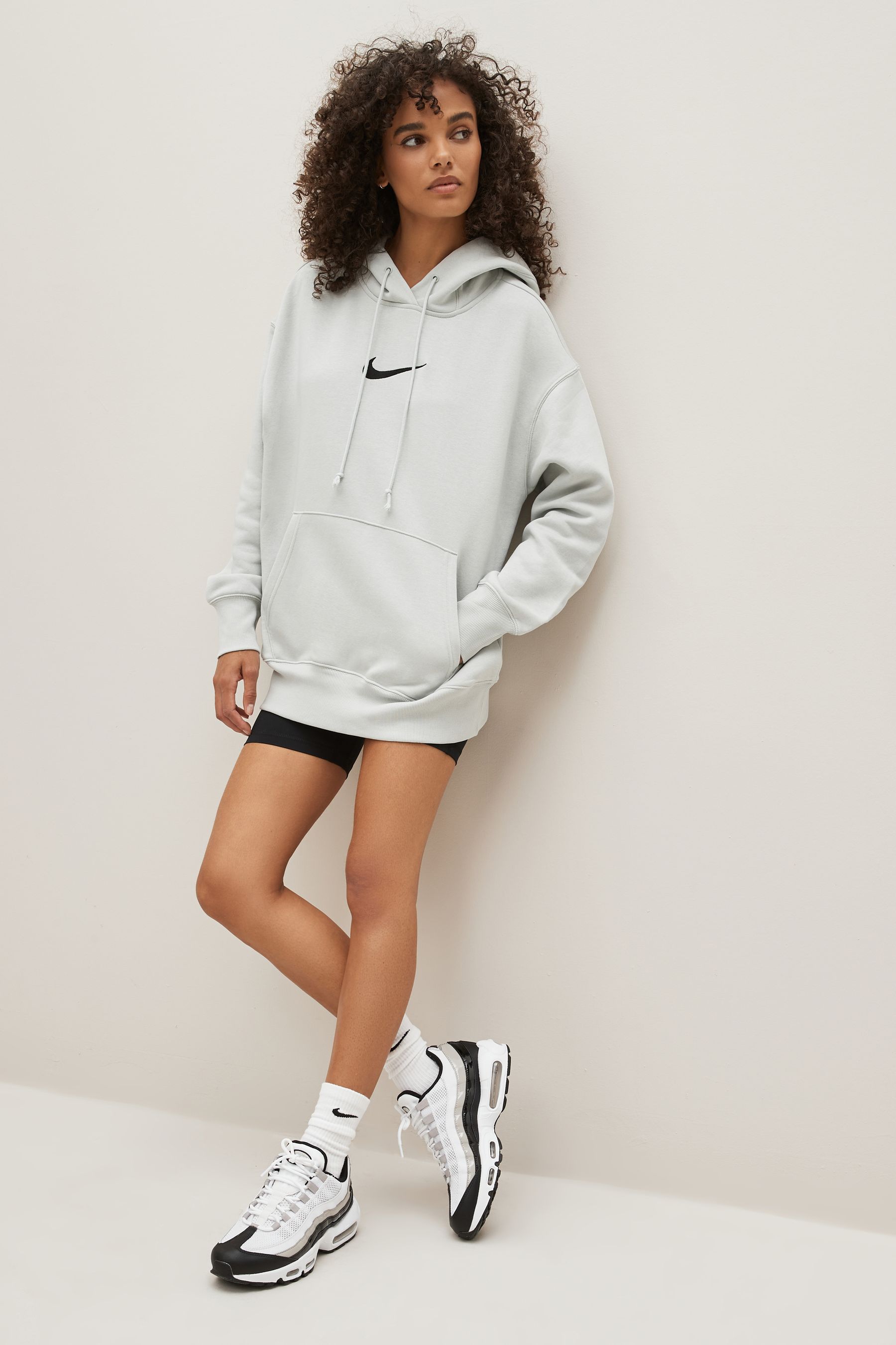 Buy Nike White Oversized Midi Swoosh Hoodie from Next Lithuania