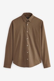 Black/Gold Stretch Oxford Printed Long Sleeve Shirt - Image 5 of 7