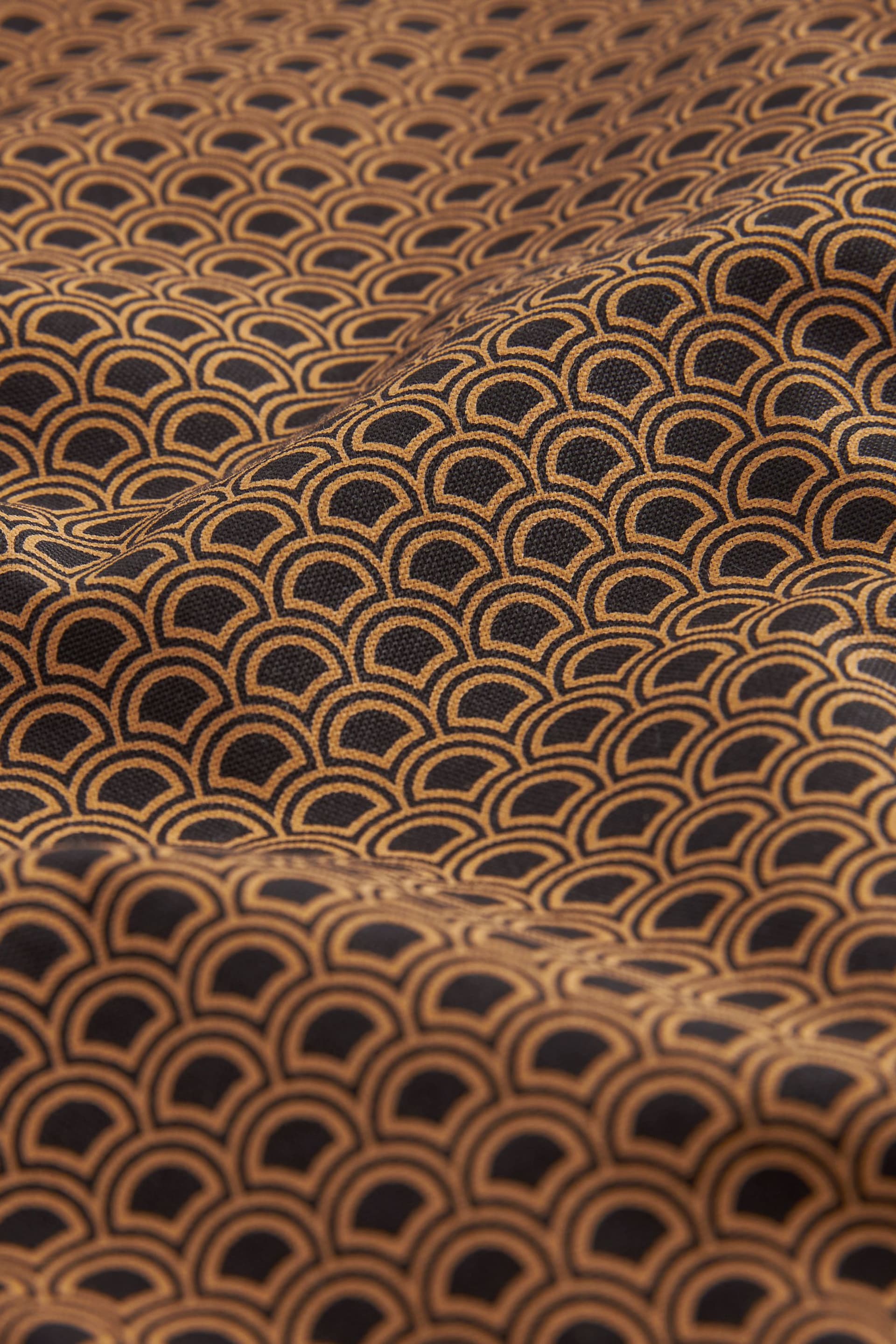 Black/Gold Stretch Oxford Printed Long Sleeve Shirt - Image 7 of 7