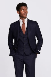 MOSS x Barberis Blue Tailored Fit Suit Jacket - Image 1 of 7